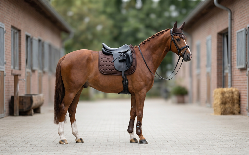Fuchs mit dunkelbraunem Outfit