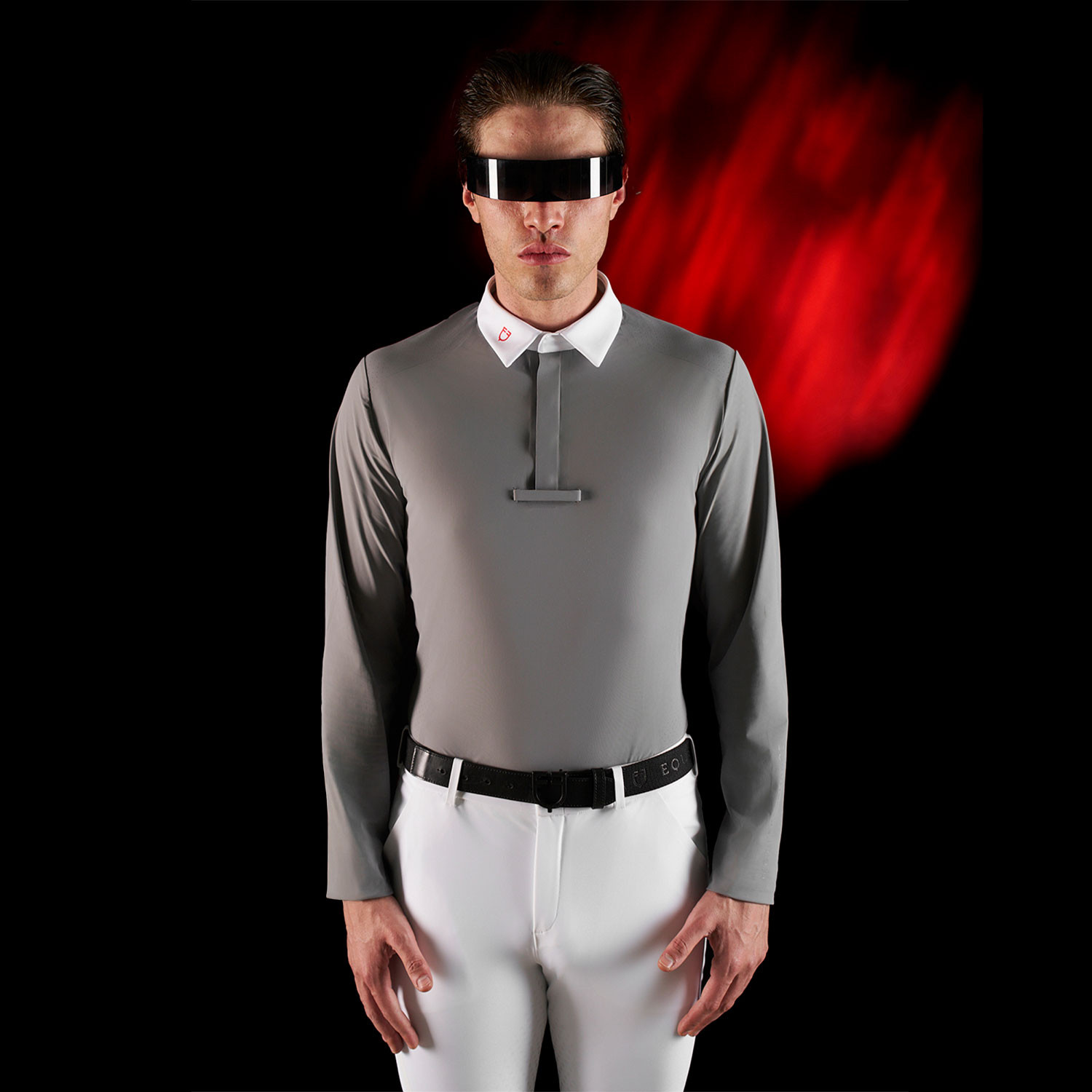 Ridertechnology Herren-Turnierpolo Langarm mit Knöpfen