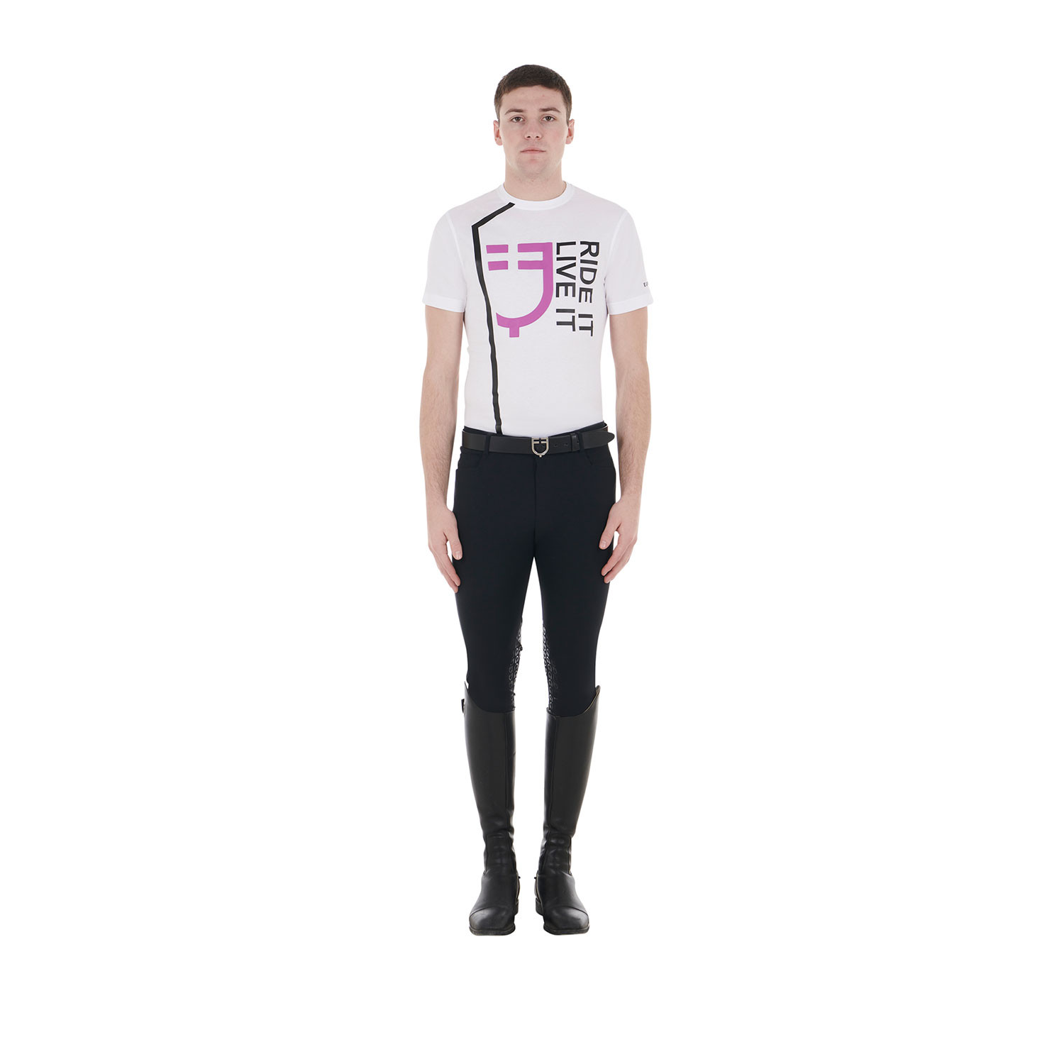 Slim-Fit-T-Shirt Ride It Live It mit Logo für Herren