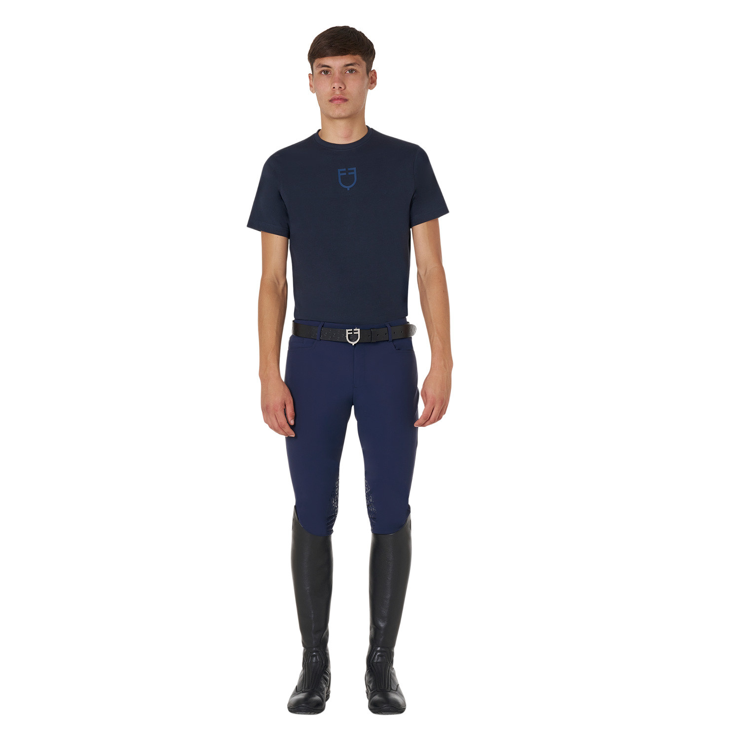 Basic-T-Shirt mit Ton-in-Ton-Logo für Herren