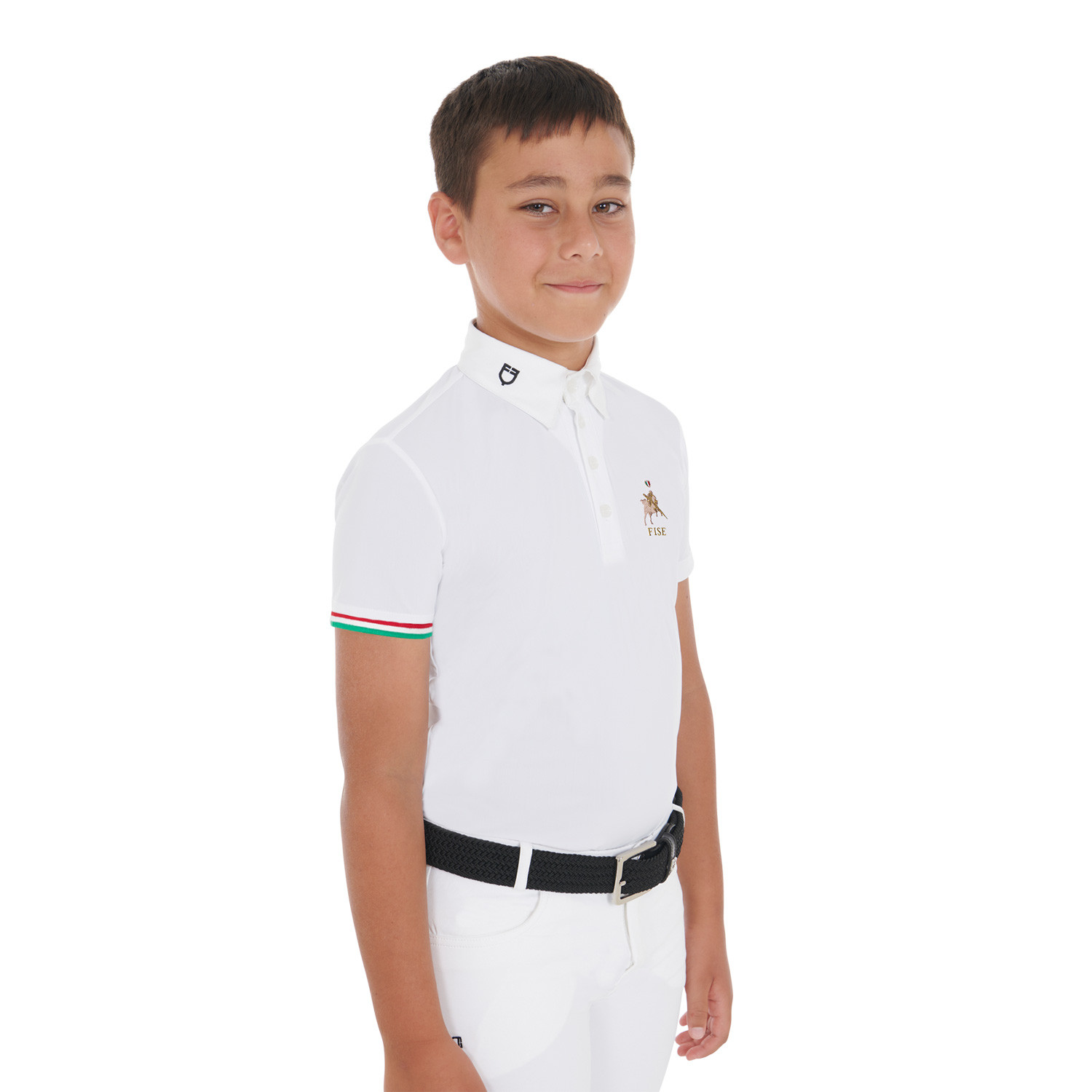 Jungen-Turnierpolo mit vier Knöpfen X FISE
