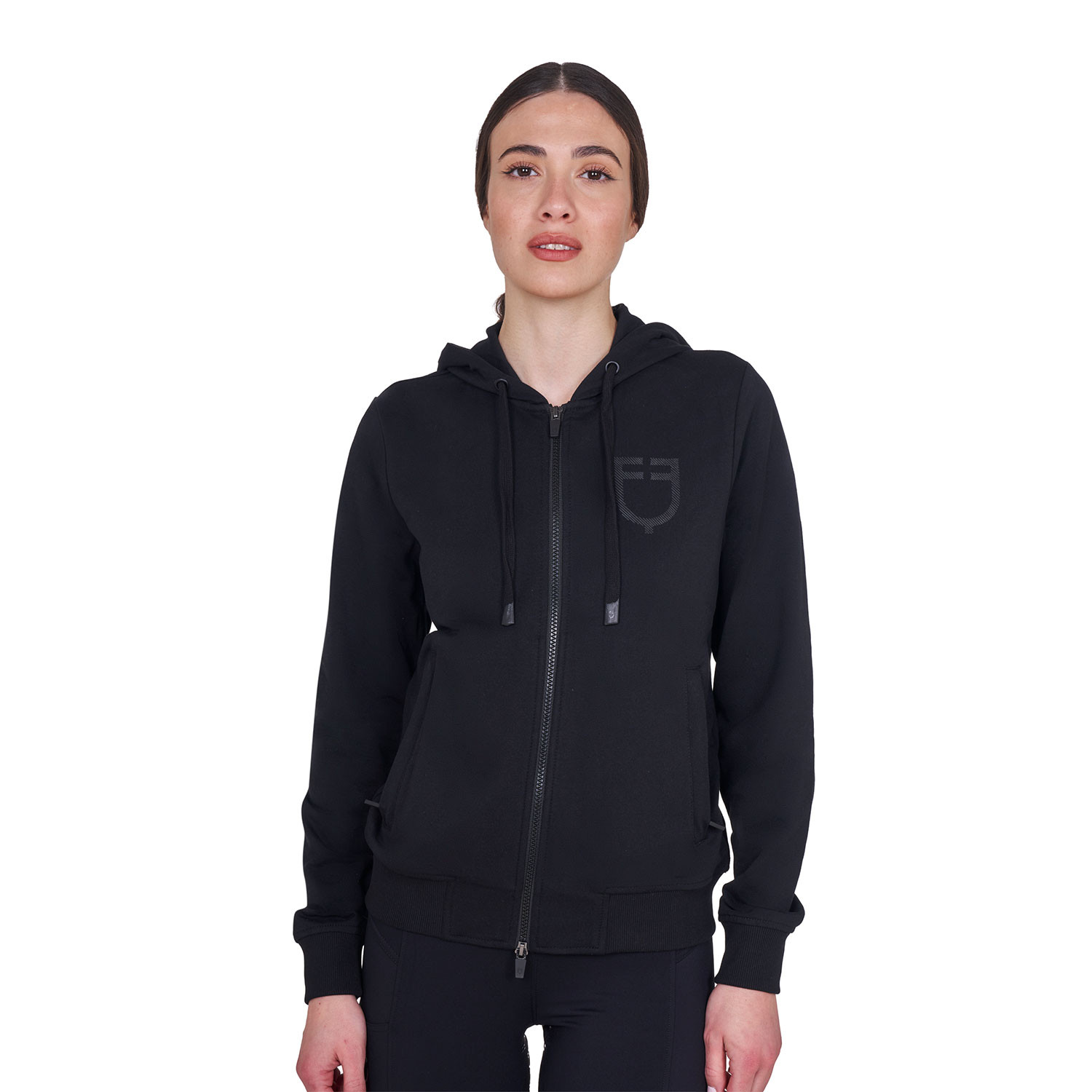 Sweatshirt für Damen mit verstellbarer Kapuze und Reißverschluss