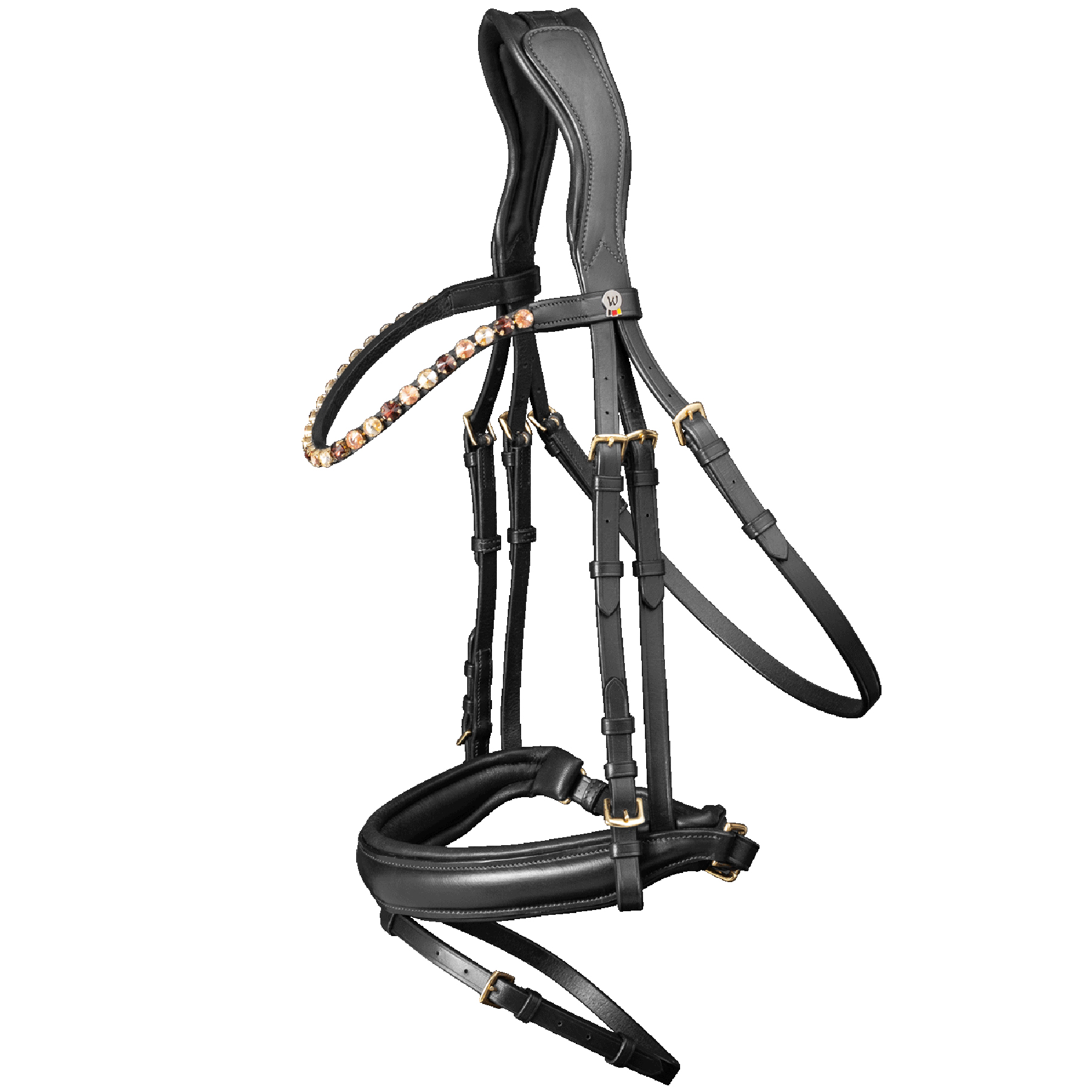 Snaffle bridle X-Line Goldheart, swedish comb.