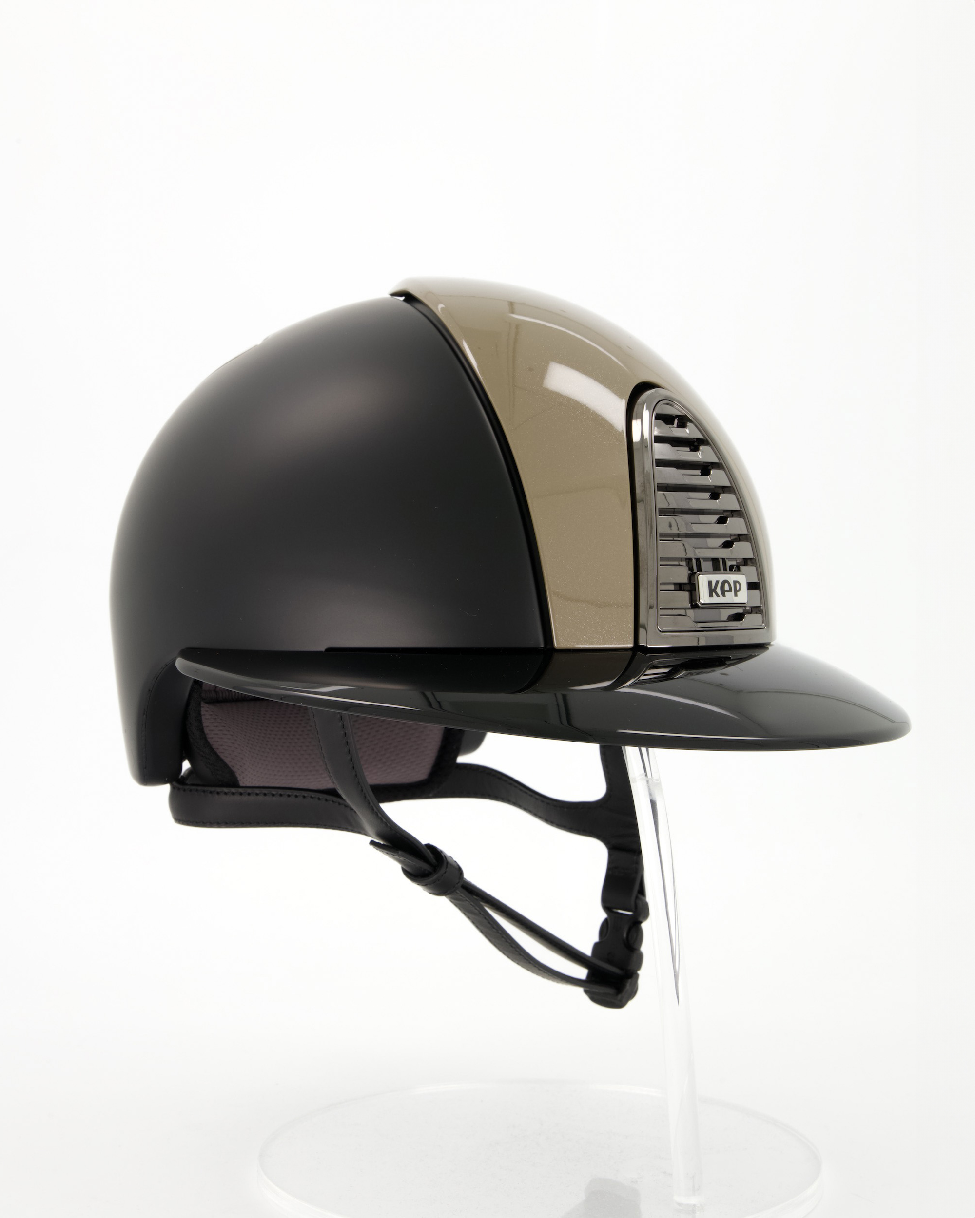 Reithelm Cromo 2.0 Textile Diamond Taupe Polo in schwarz