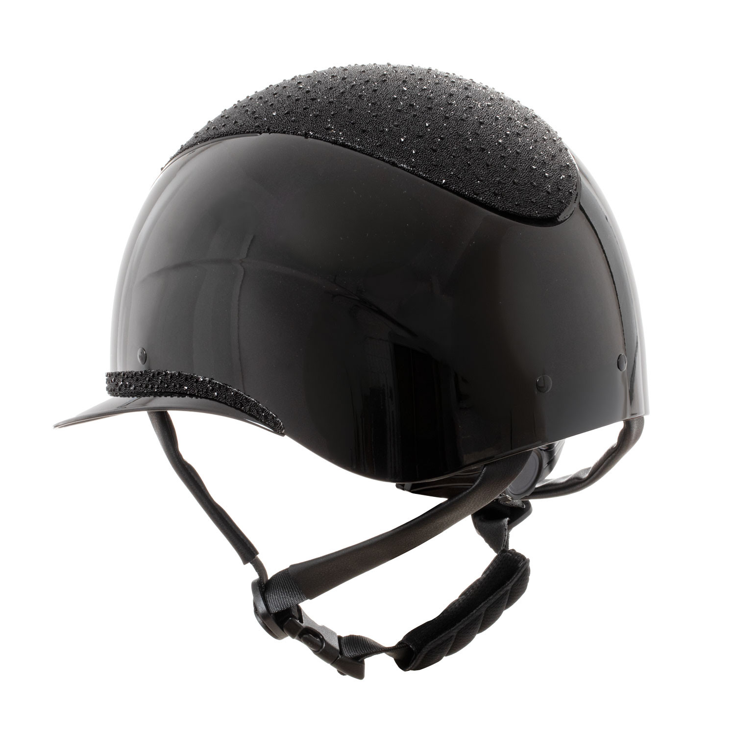 Reithelm mit breitem Visier und Strass, Norm EN 1384-2023