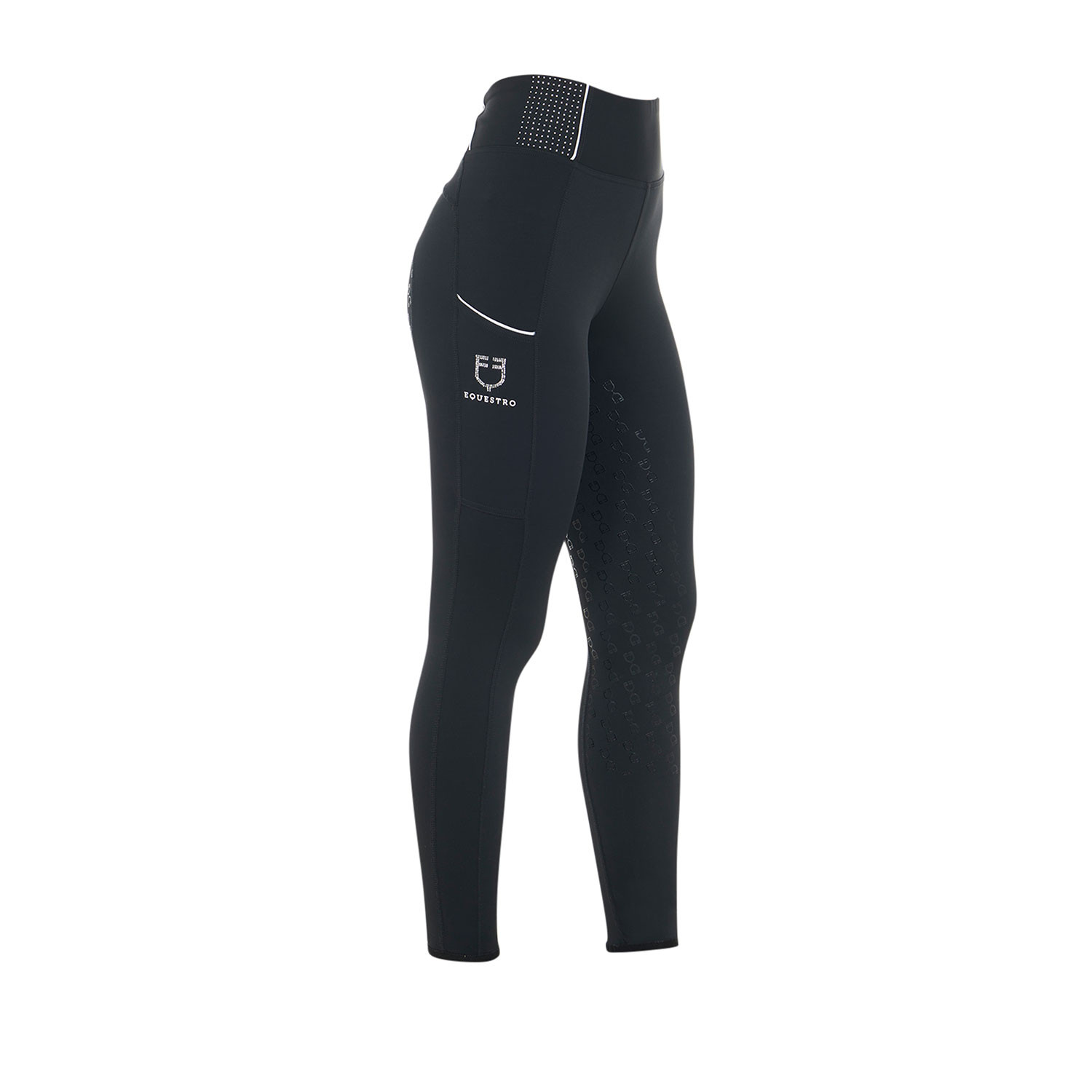 Taillierte Damen-Leggings mit Strasssteinen