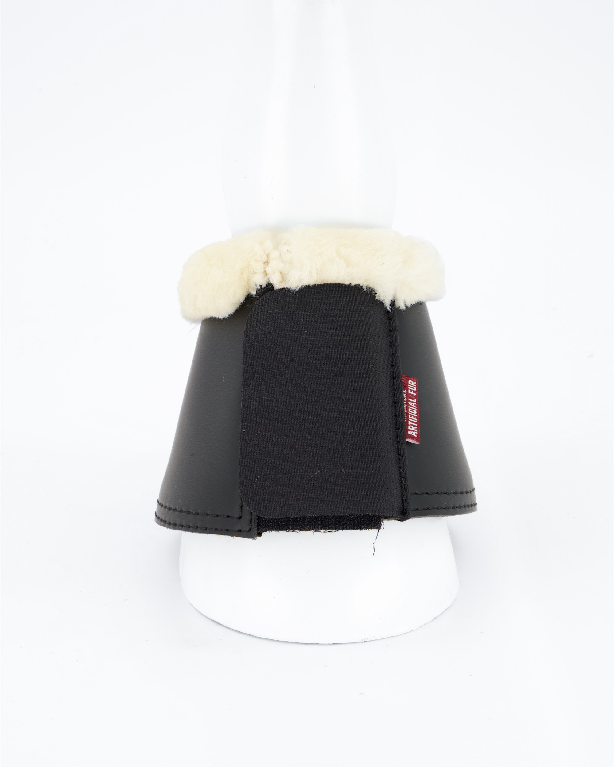 Artificial fur hoof boots in black/nature