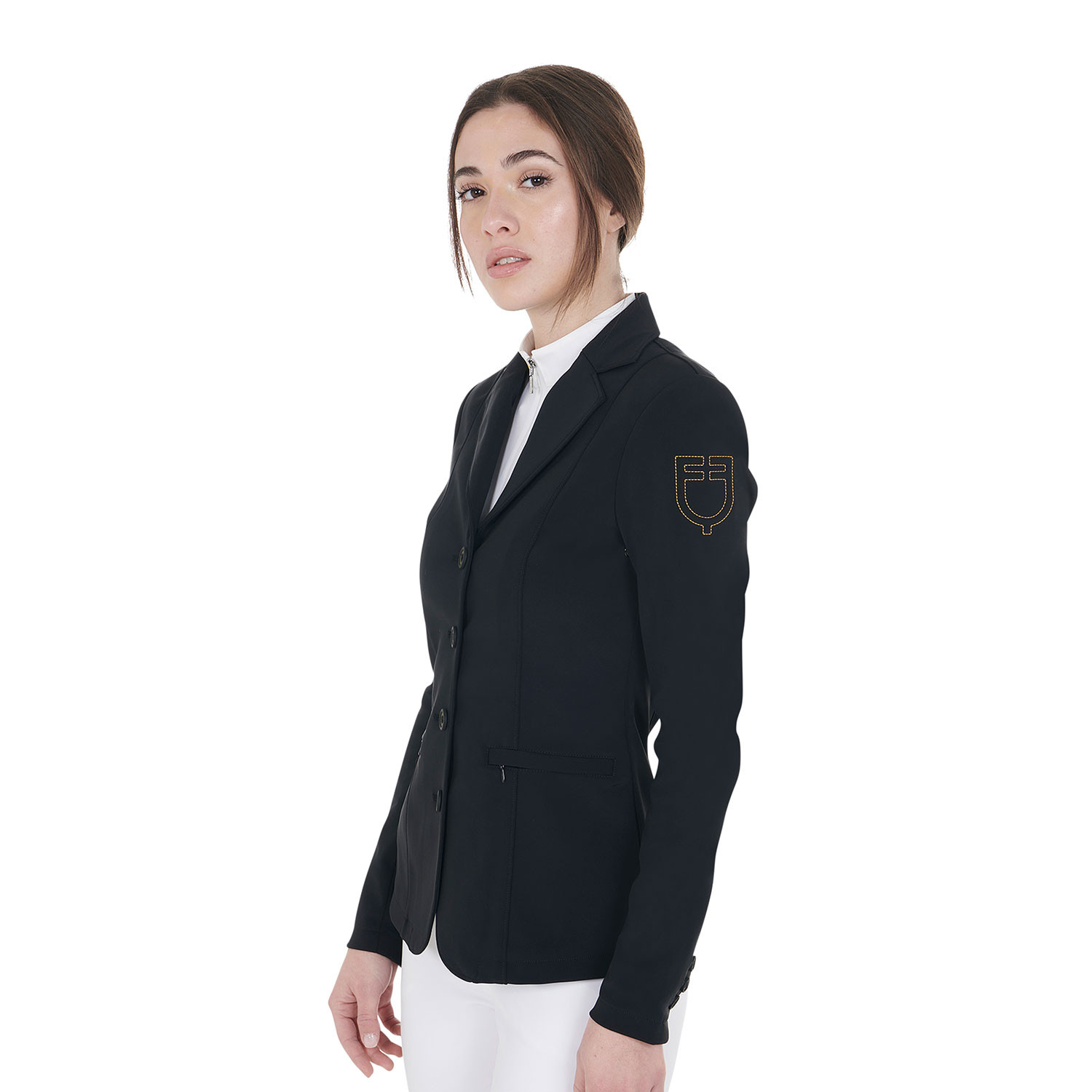 Damen-Turnierjacket mit kontrastfarbenem, gesticktem Logo