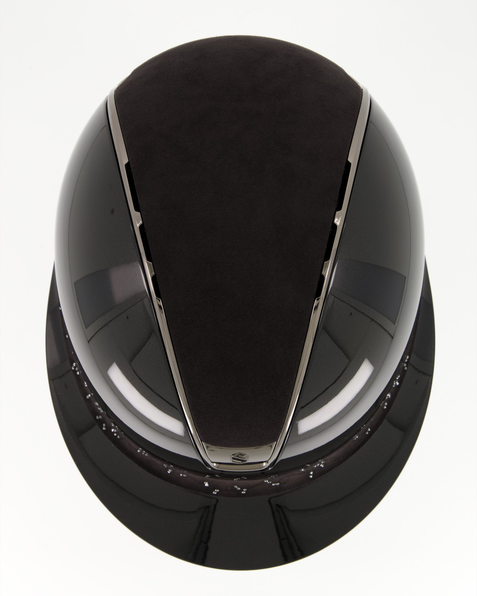 Reithelm 2.0 Miss Shield Shadowglossy Black,Top Alcantara Black, Frontal Band Crystal Leaf, Trim Black Chrome, Blason Black Chrome in schwarz