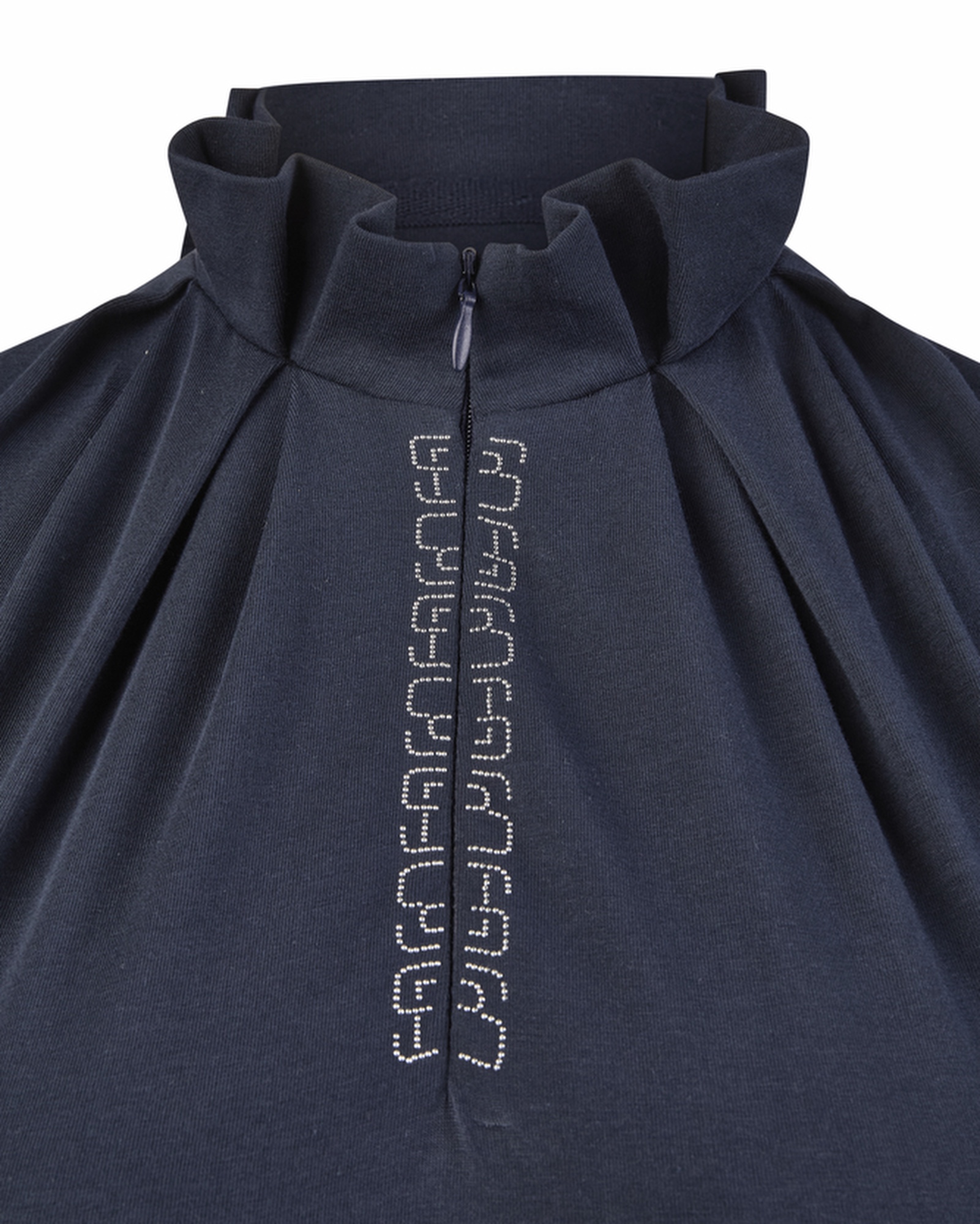 Ladies' top with pleated collar