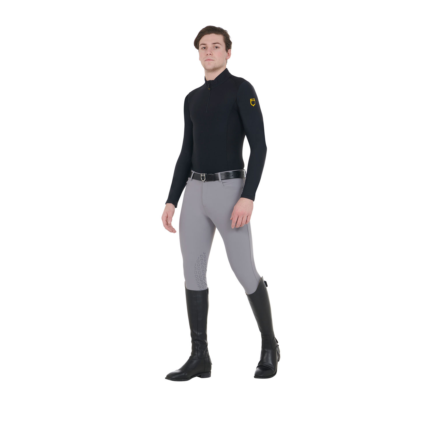 Schmale Herren-Reithose mit Grip und Logo