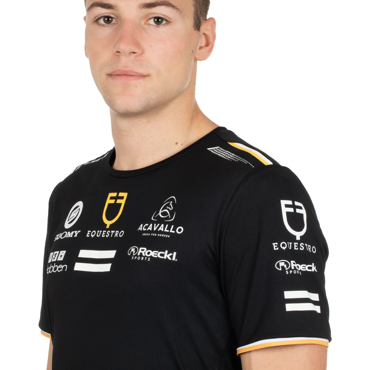 Herren-T-Shirt aus technischem Gewebe mit Multi-Logo