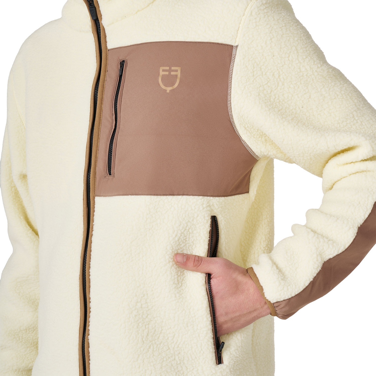 Teddy-Fleece-Sweatshirt für Herren mit Fronttasche