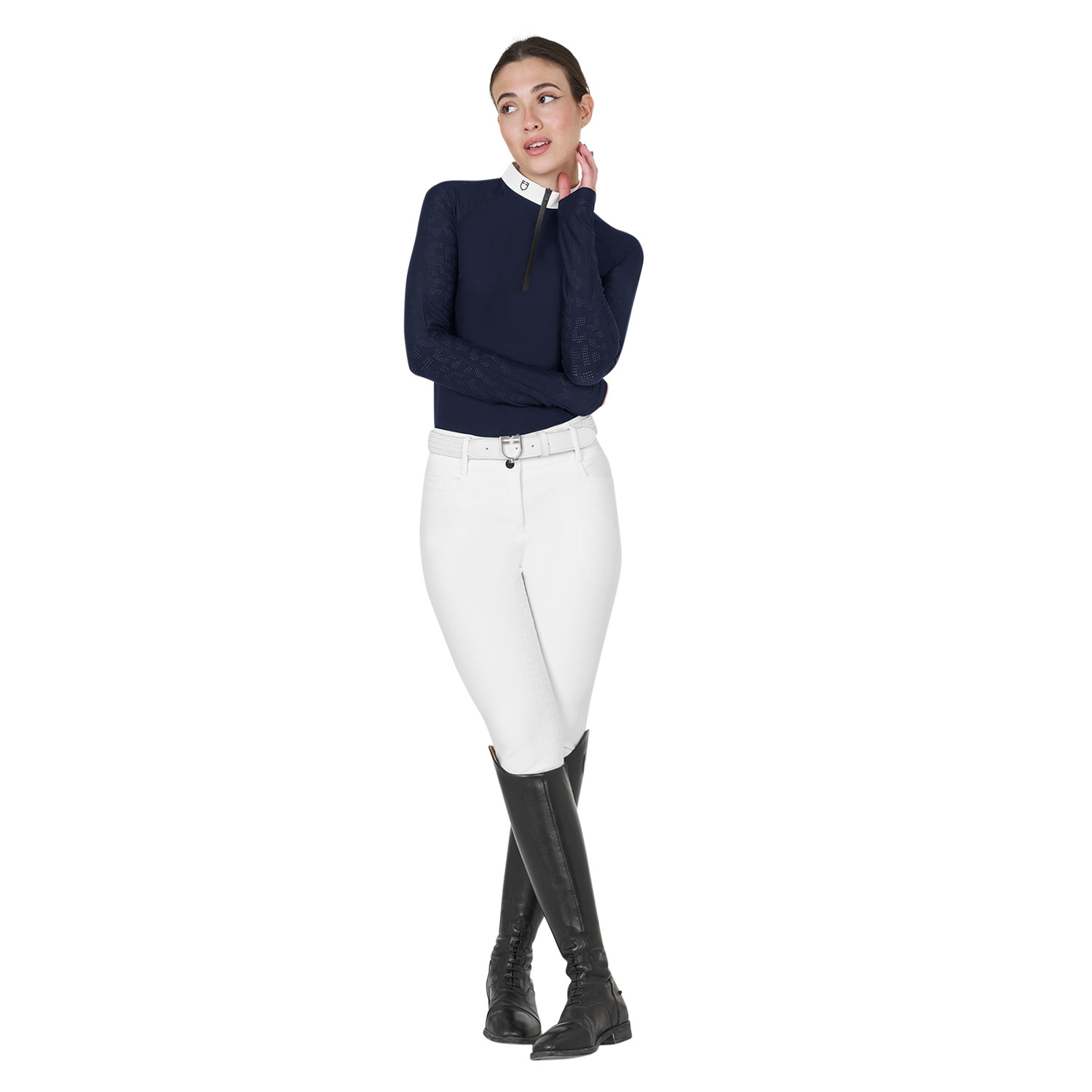 Schmal geschnittenes Turnier-Poloshirt für Damen mit Mesh-Einsätzen