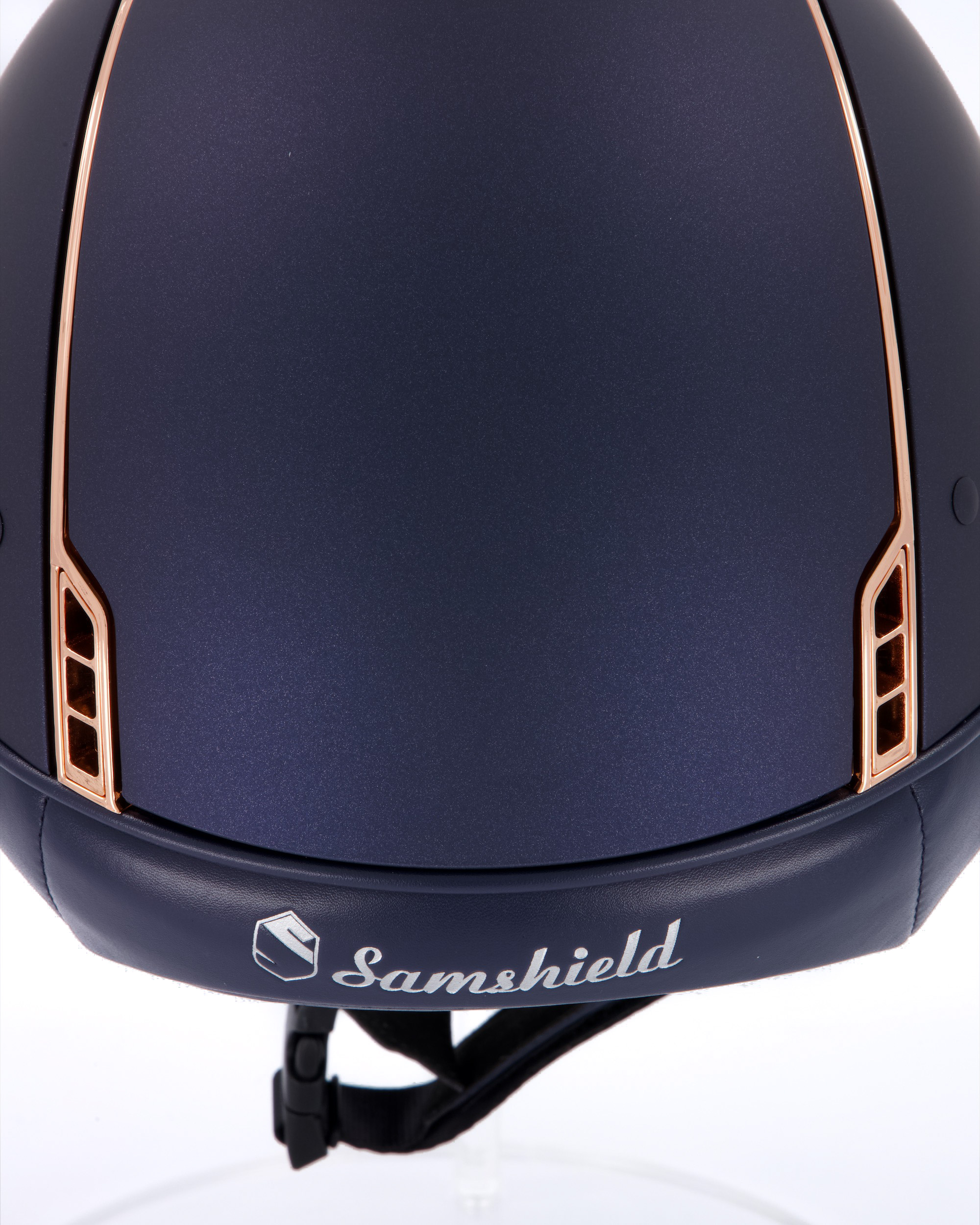 Riding helmet Shadowmatt Rose Chrome Blason Crystal Fabric Rose in blue