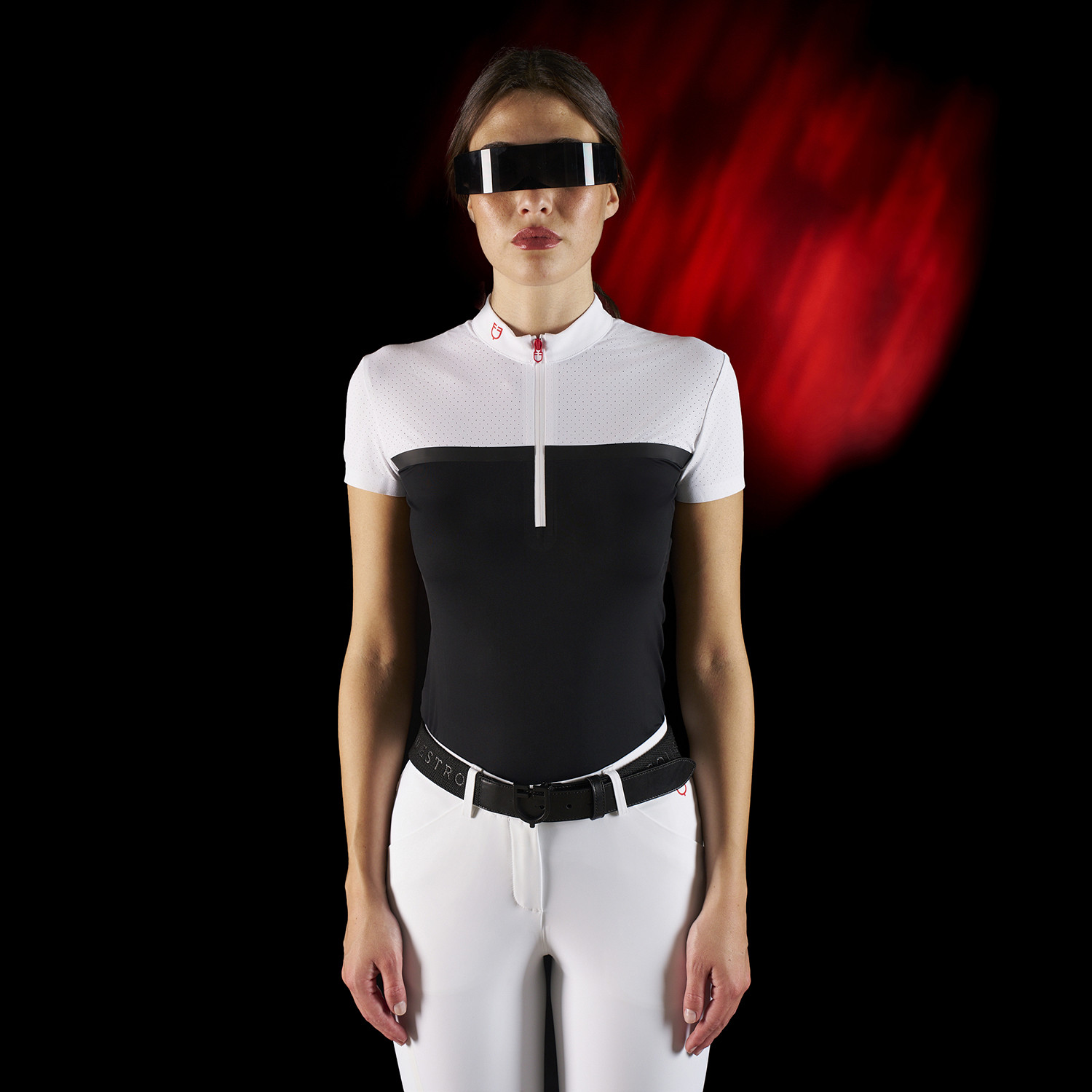 Ridertechnology Turnier-Polo-Shirt aus perforiertem Material