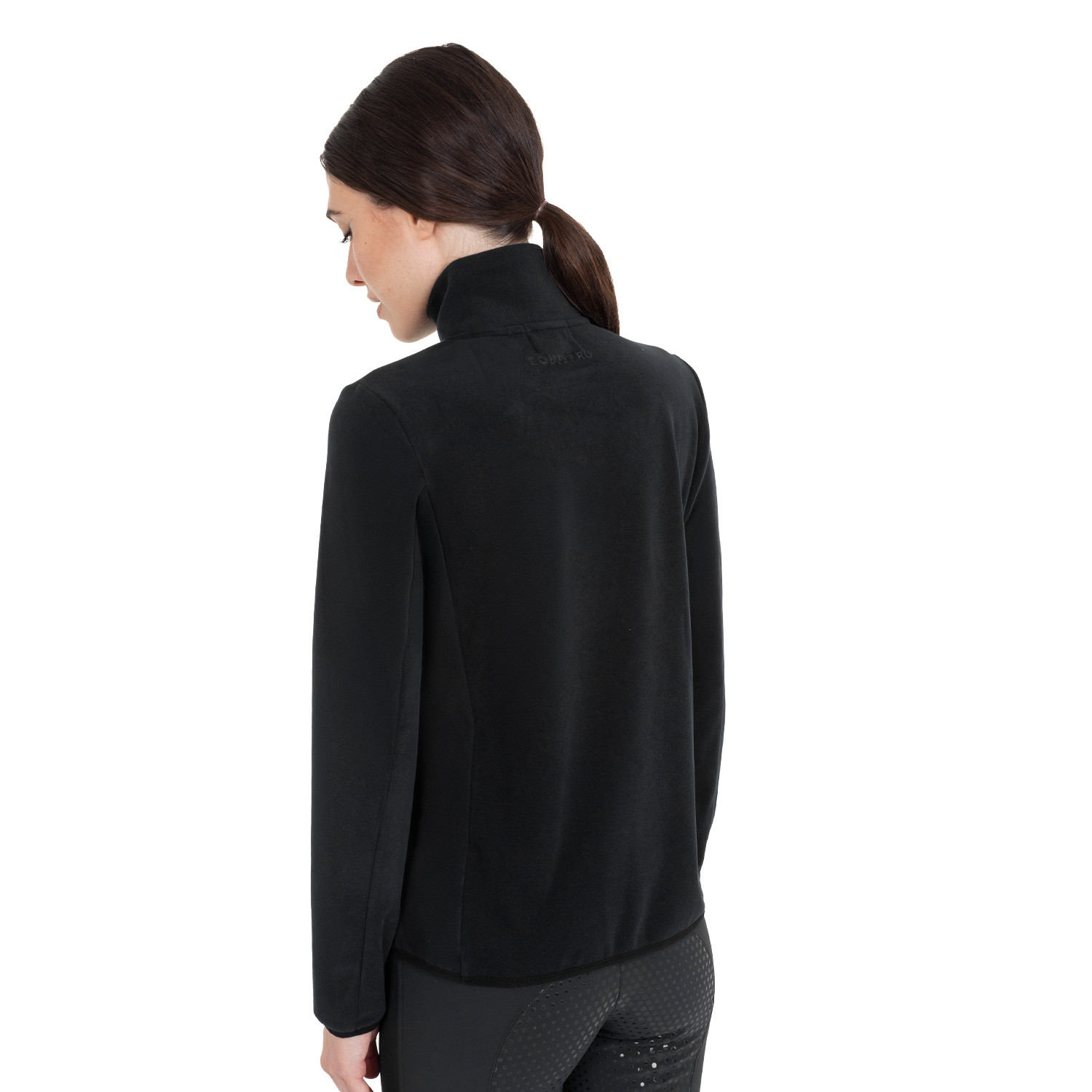 Damen-Fleece-Sweatshirt mit hohem Kragen und 3/4-Reißverschluss