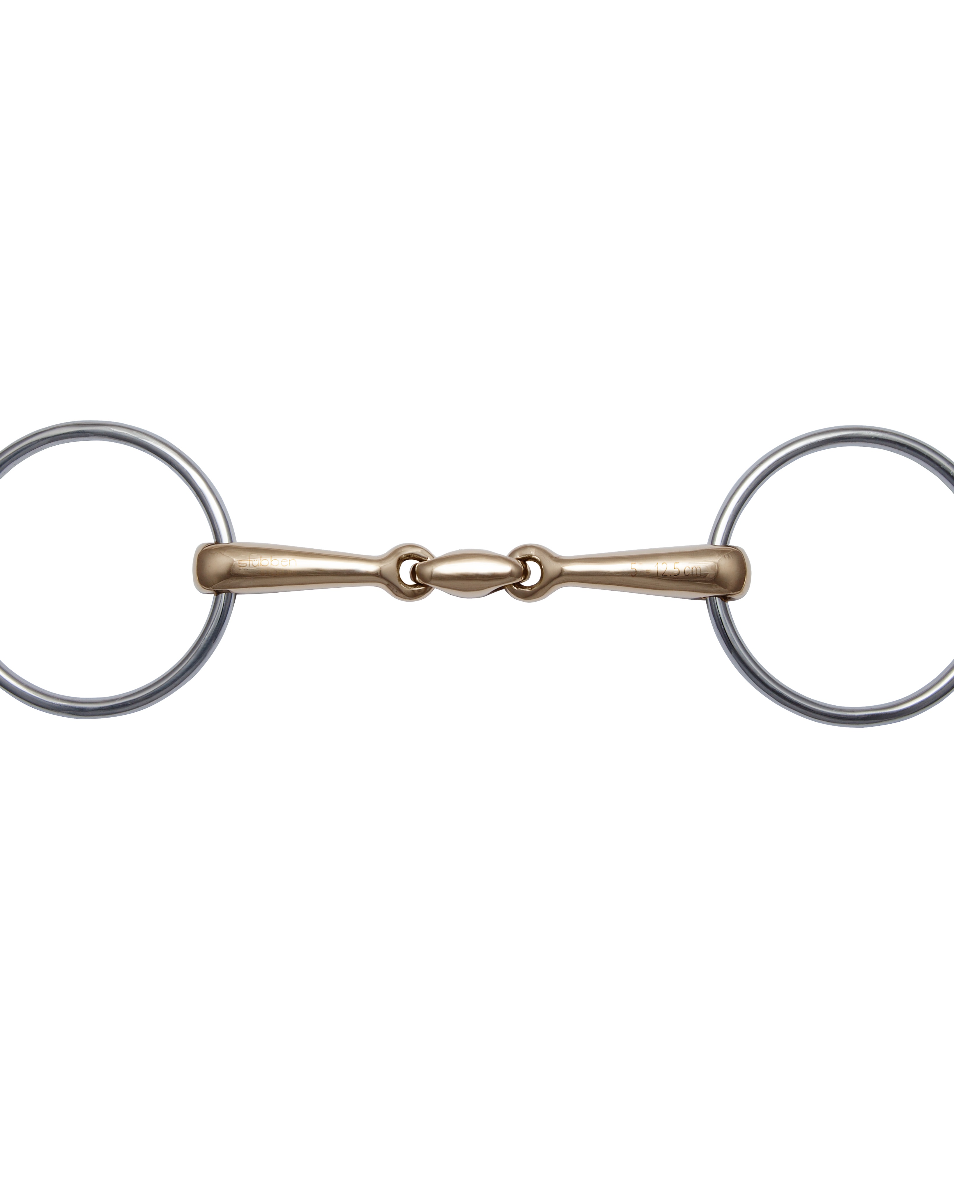 Sweet copper water snaffle, double broken Thickness: 14 mm