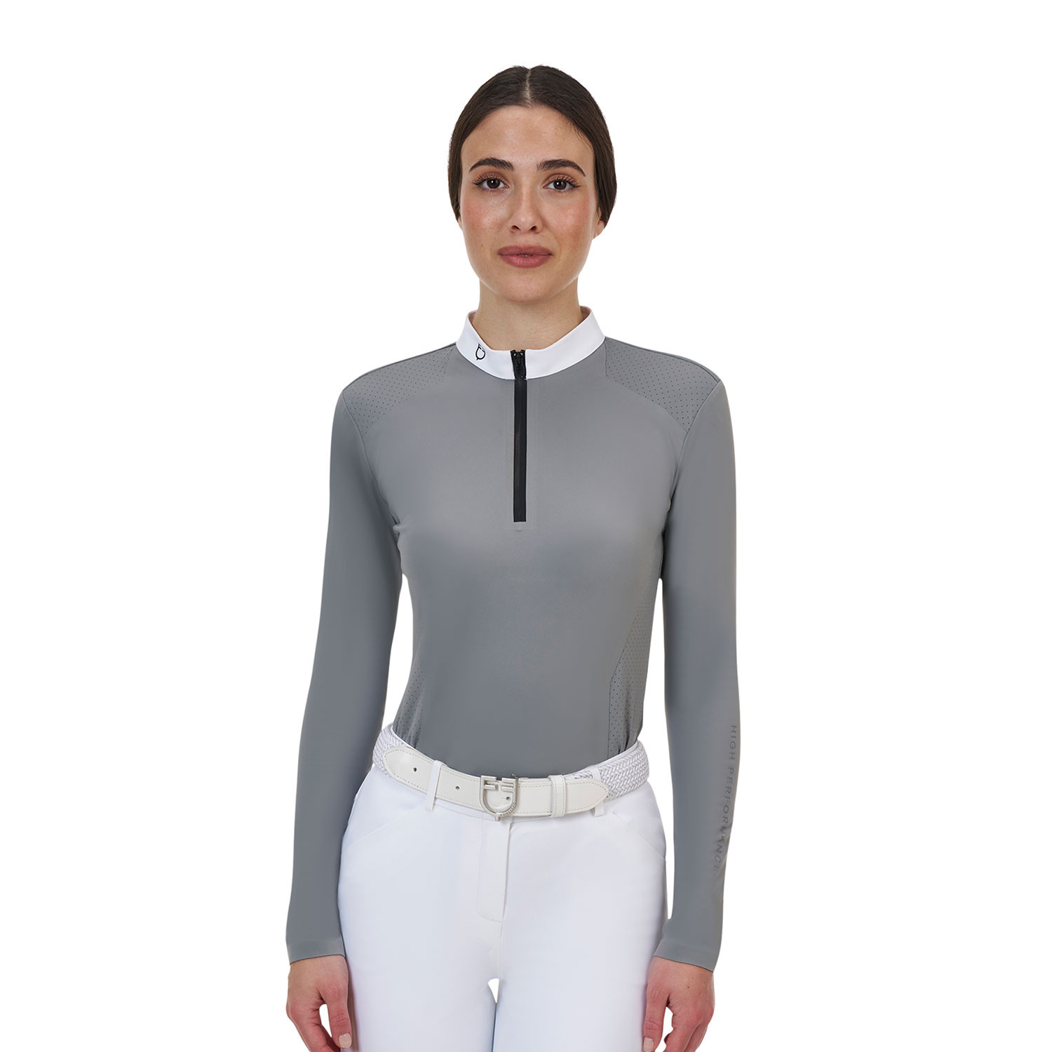 Ridertechnology Turnier-Polo-Shirt Langarm mit Reißverschluss