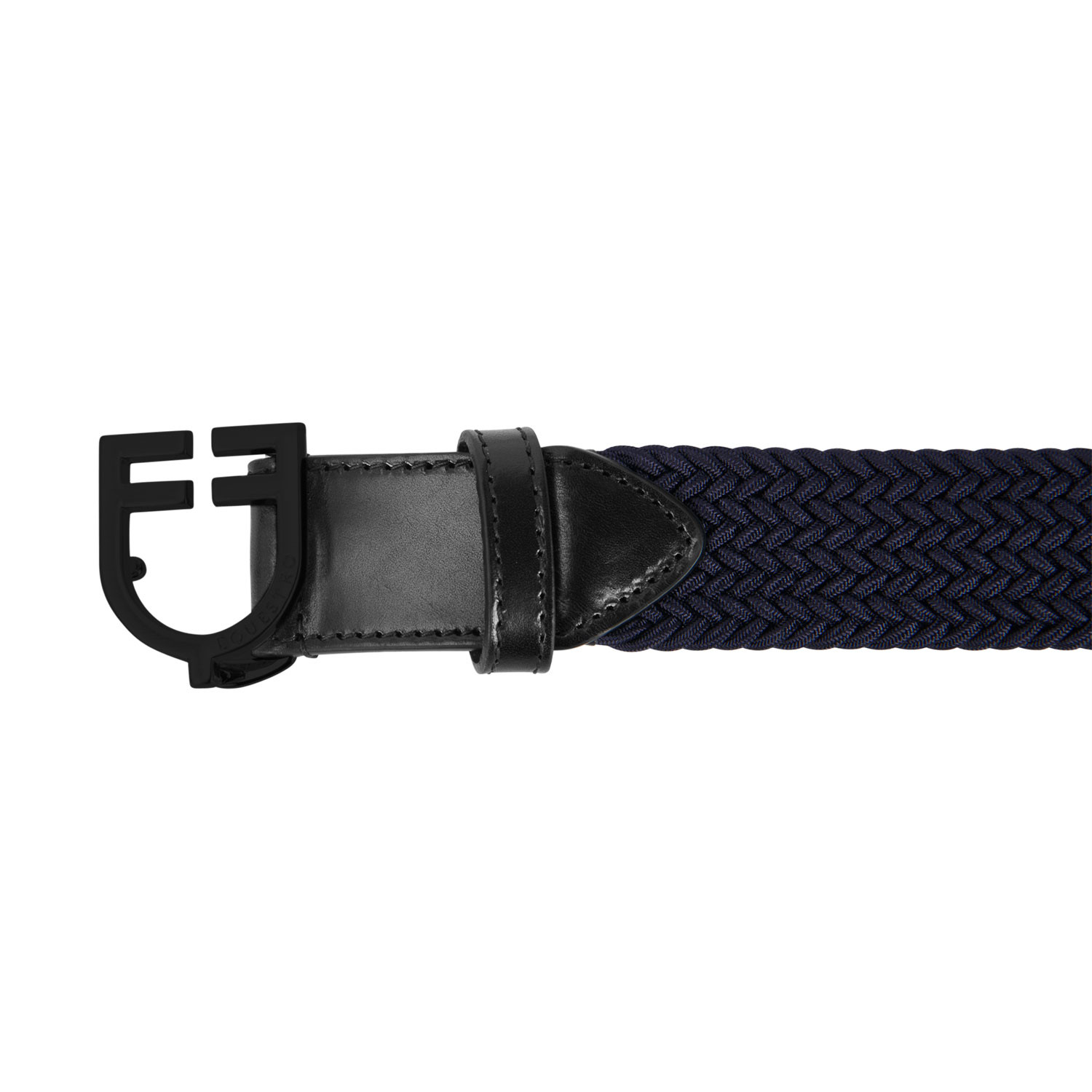 Elastischer Gürtel mit schwarzer Logo-Schnalle
