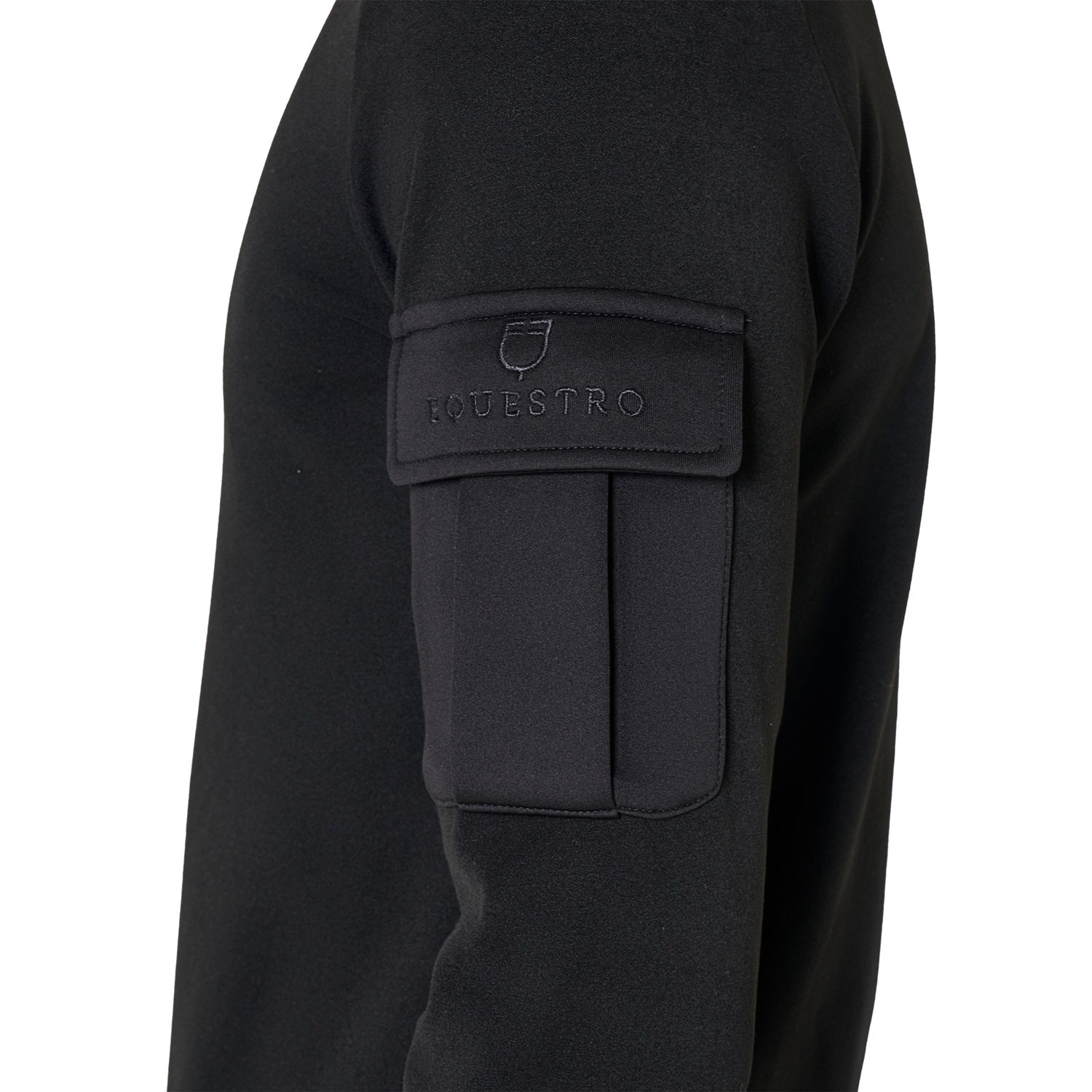 Fleece-Sweatshirt für Herren mit hohem Kragen und 3/4-Reißverschluss