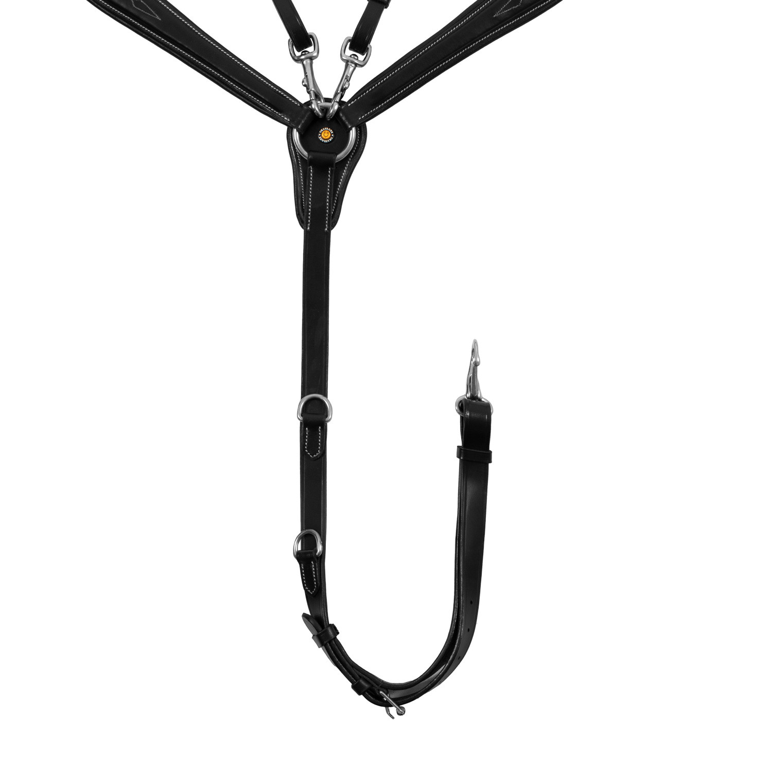 Gegerbtes Leder-Vorderzeug mit Gabel und Stickereien