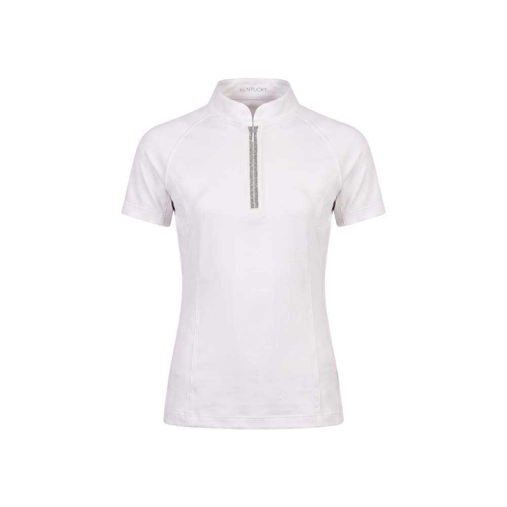 Turniershirt Classic Mädchen kurzarm mit Glitzerreißverschluss