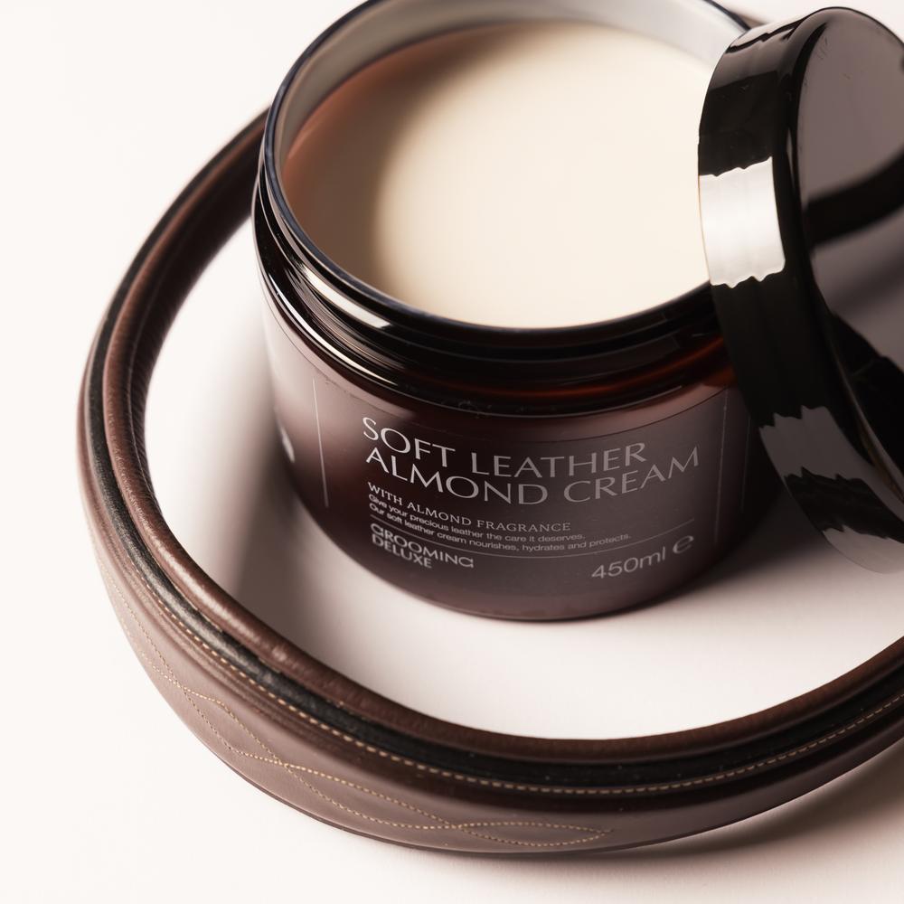 Soft leather cream with almond oil