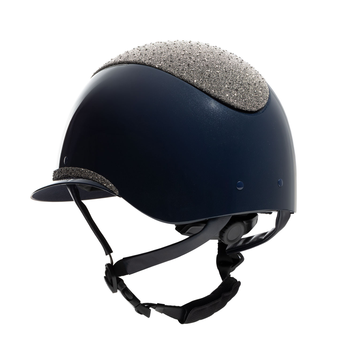 Reithelm mit breitem Visier und Strass, Norm EN 1384-2023