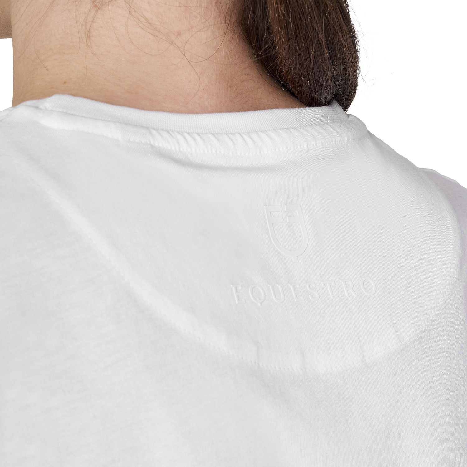 T-Shirt mit Monogramm-Logo in Velours-Optik für Damen