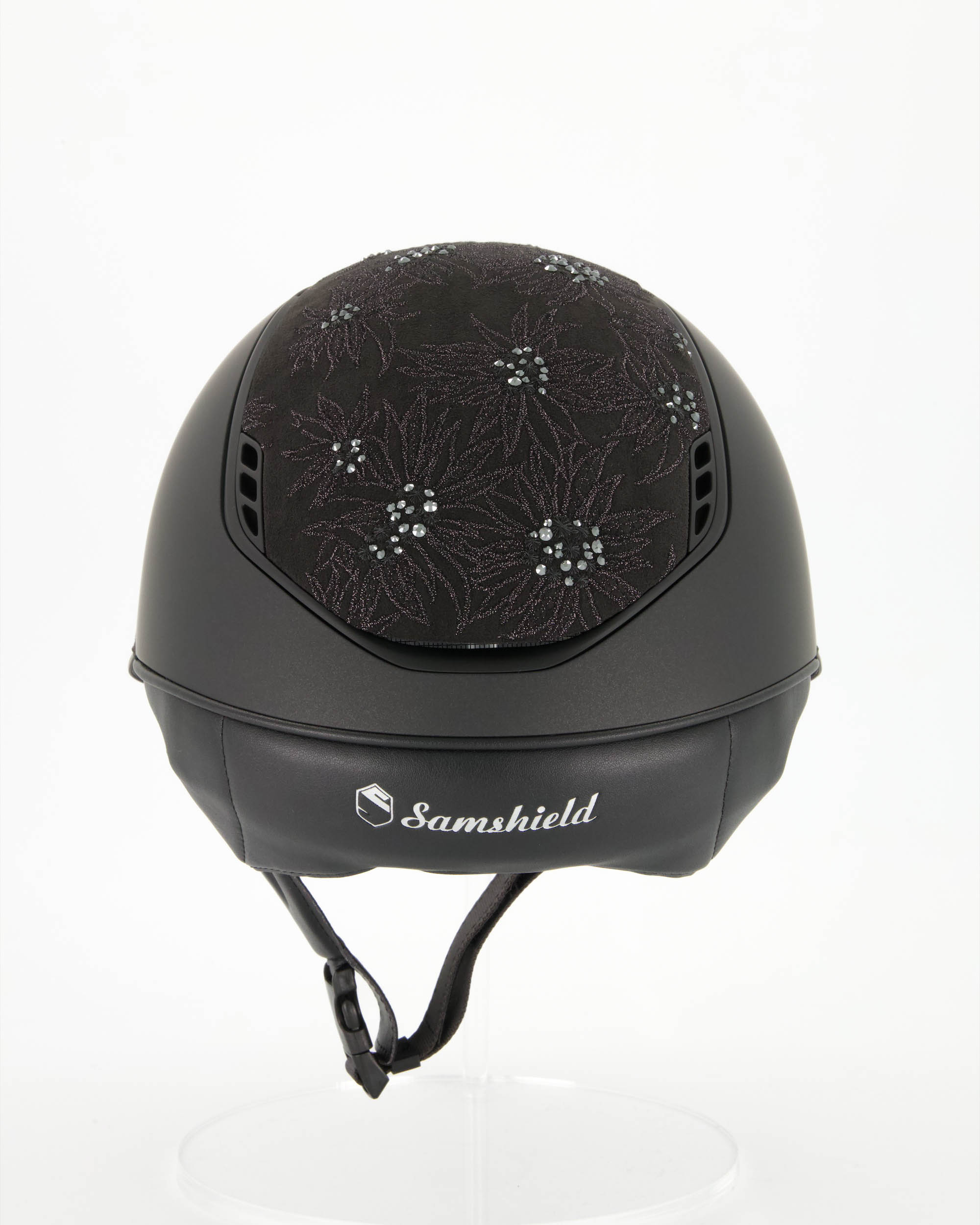 Reithelm 2.0 Miss Shield Shadowmatt Black,Top u. Frontal Band Spring Flower, Trim u. Blason Matt Black in schwarz