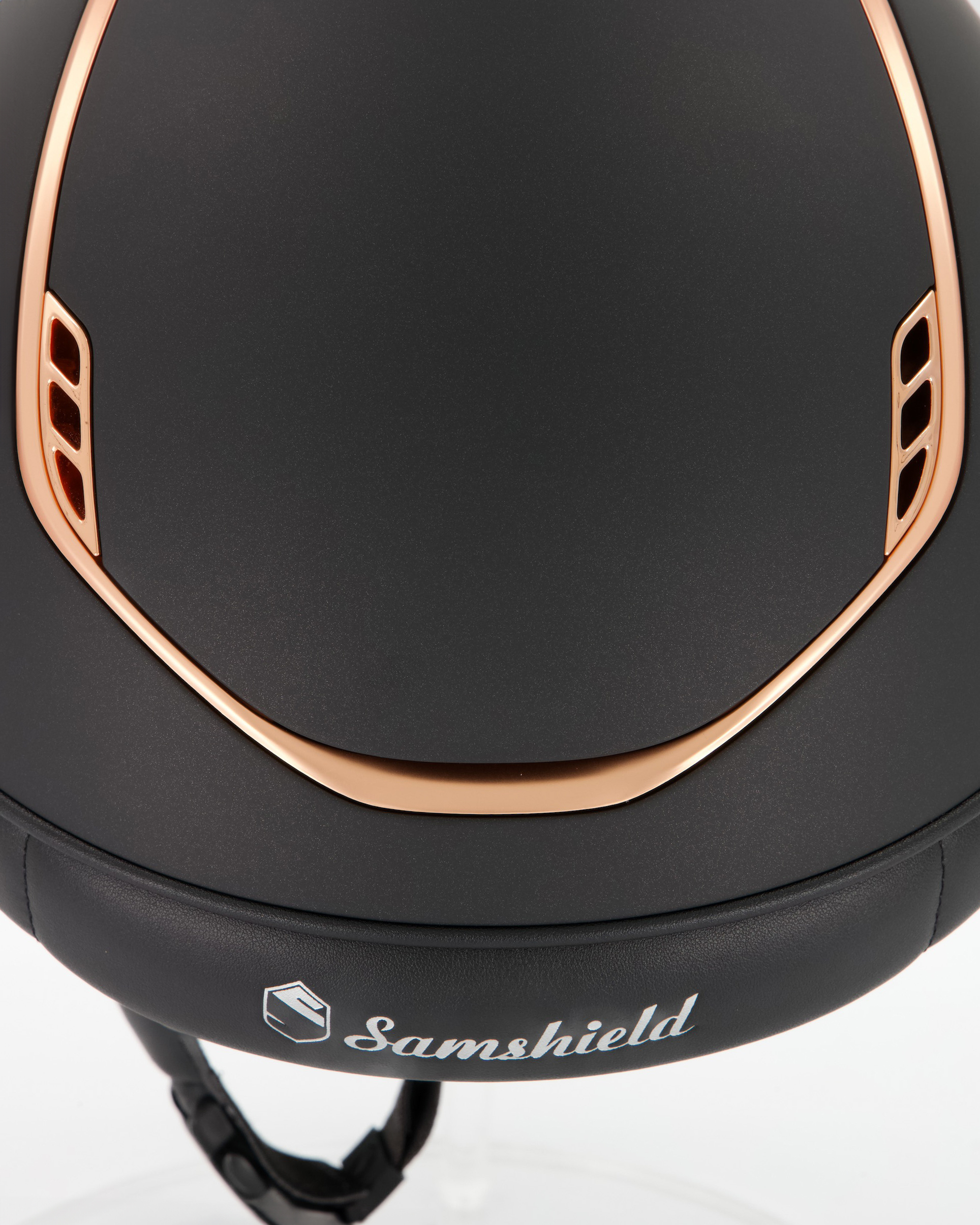 Reithelm 2.0 Miss Shield Shadowmatt Black Trim Matt PinkGold Blason Crystal Fabric Pink Gold in schwarz