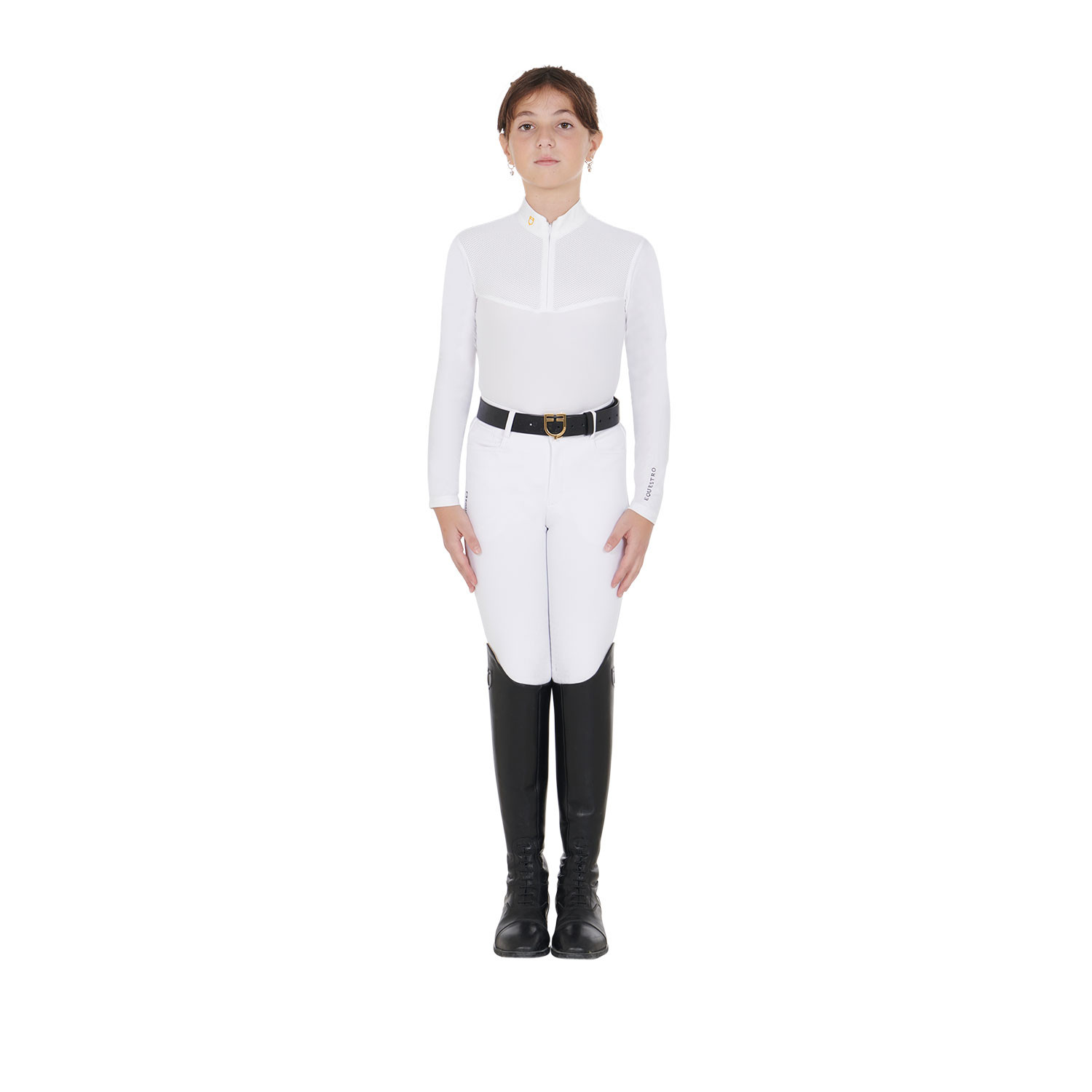 Mädchen-Poloshirt mit langen Ärmeln