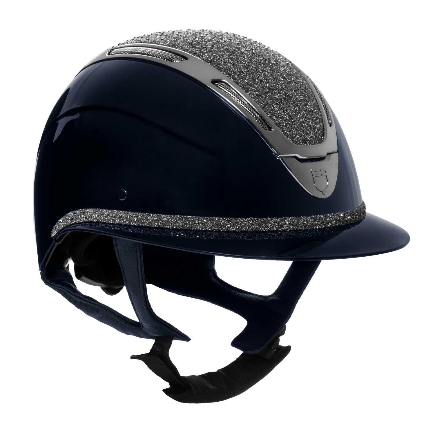 Reithelm Apocalypse Damen glänzende Schale mit Strass Norm EN 1384-2023