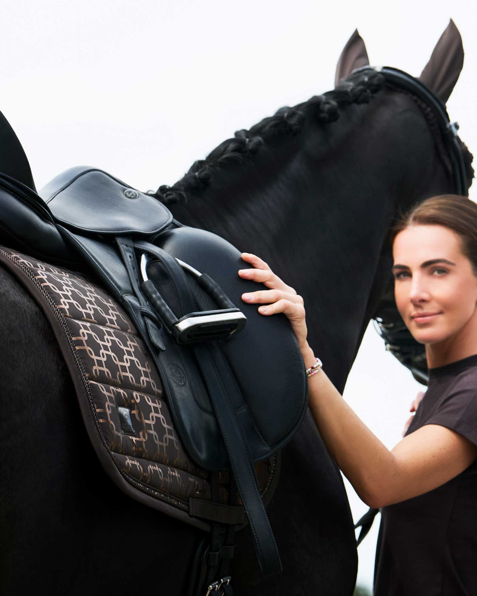 Saddle pad Glossy Chain Crystal Platinum