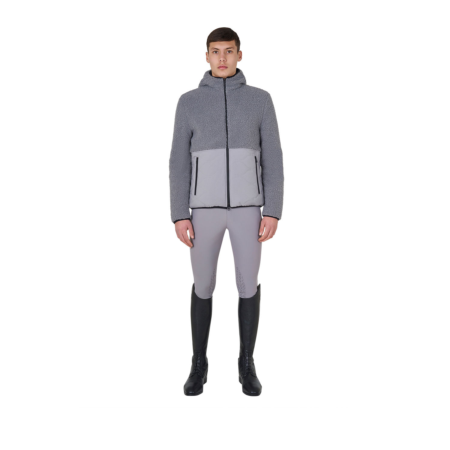 Wasserdichte Herren-Jacke mit Teddy-Einsätzen