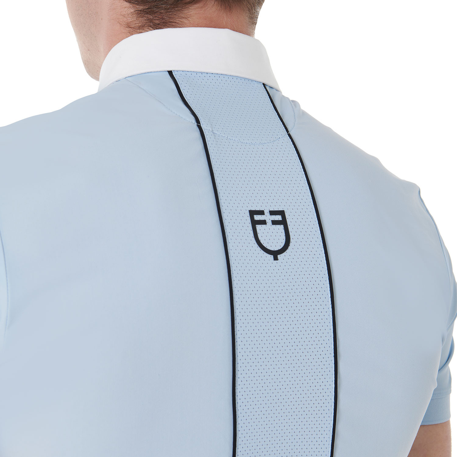 Tailliertes Herren-Poloshirt aus Funktionsgewebe mit Paspelierung