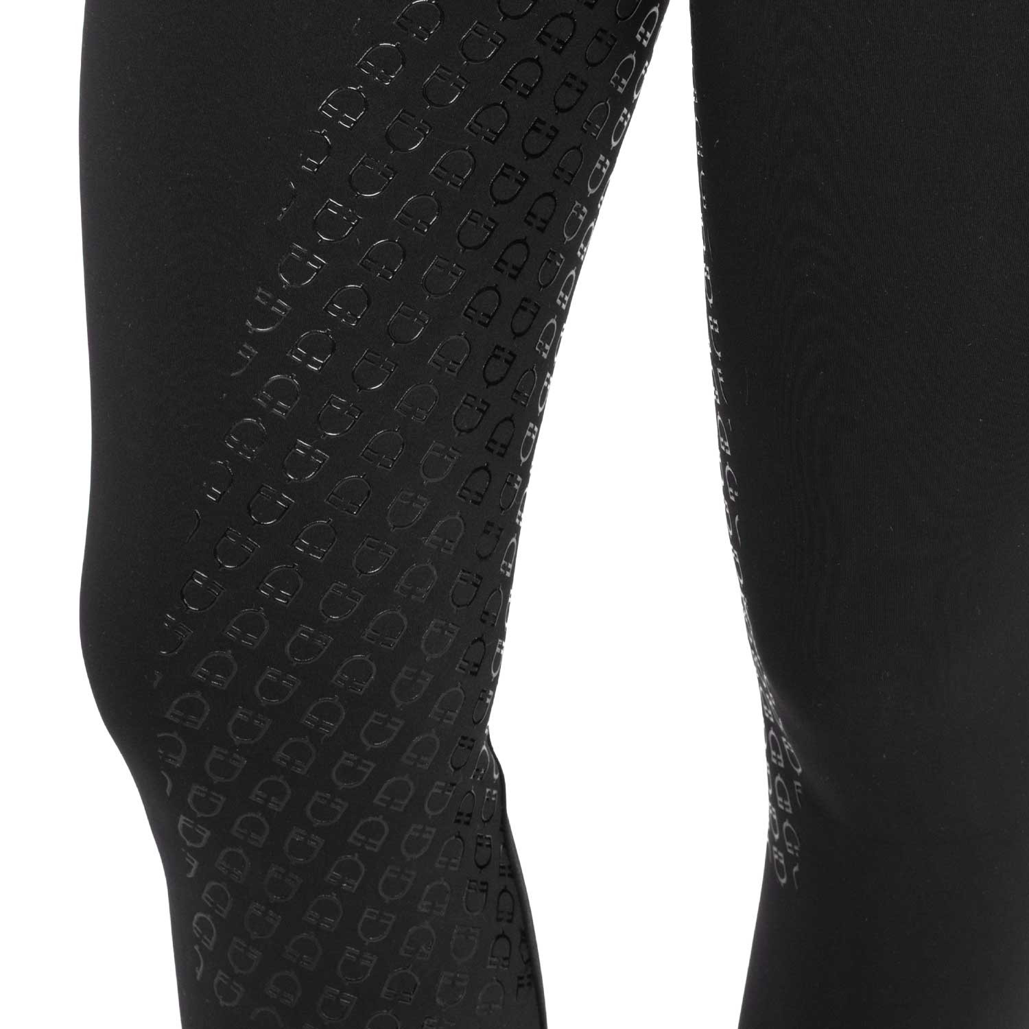 Damen-Leggings mit hohem Bund, Gürtelschlaufen und Strasssteinen