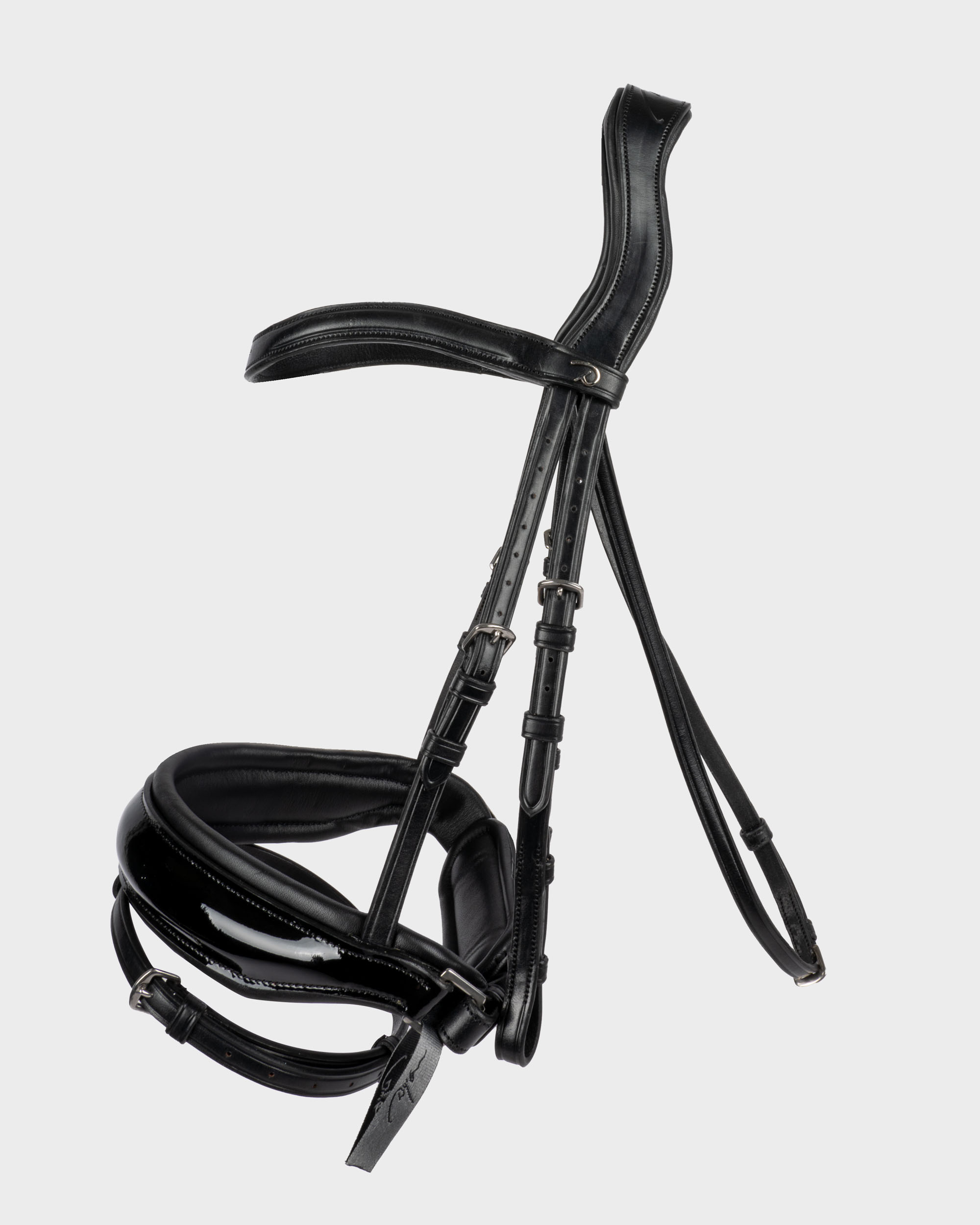 Snaffle bridle Swedish wide with patent in black