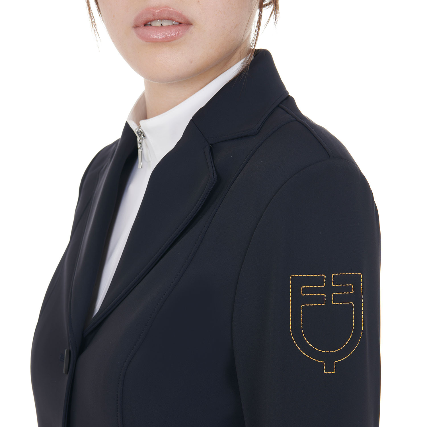 Damen-Turnierjacket mit kontrastfarbenem, gesticktem Logo