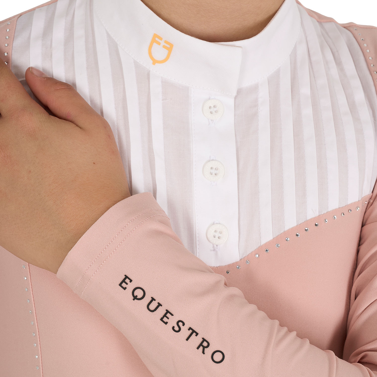 Polo de concours fille coupe ajustée avec strass