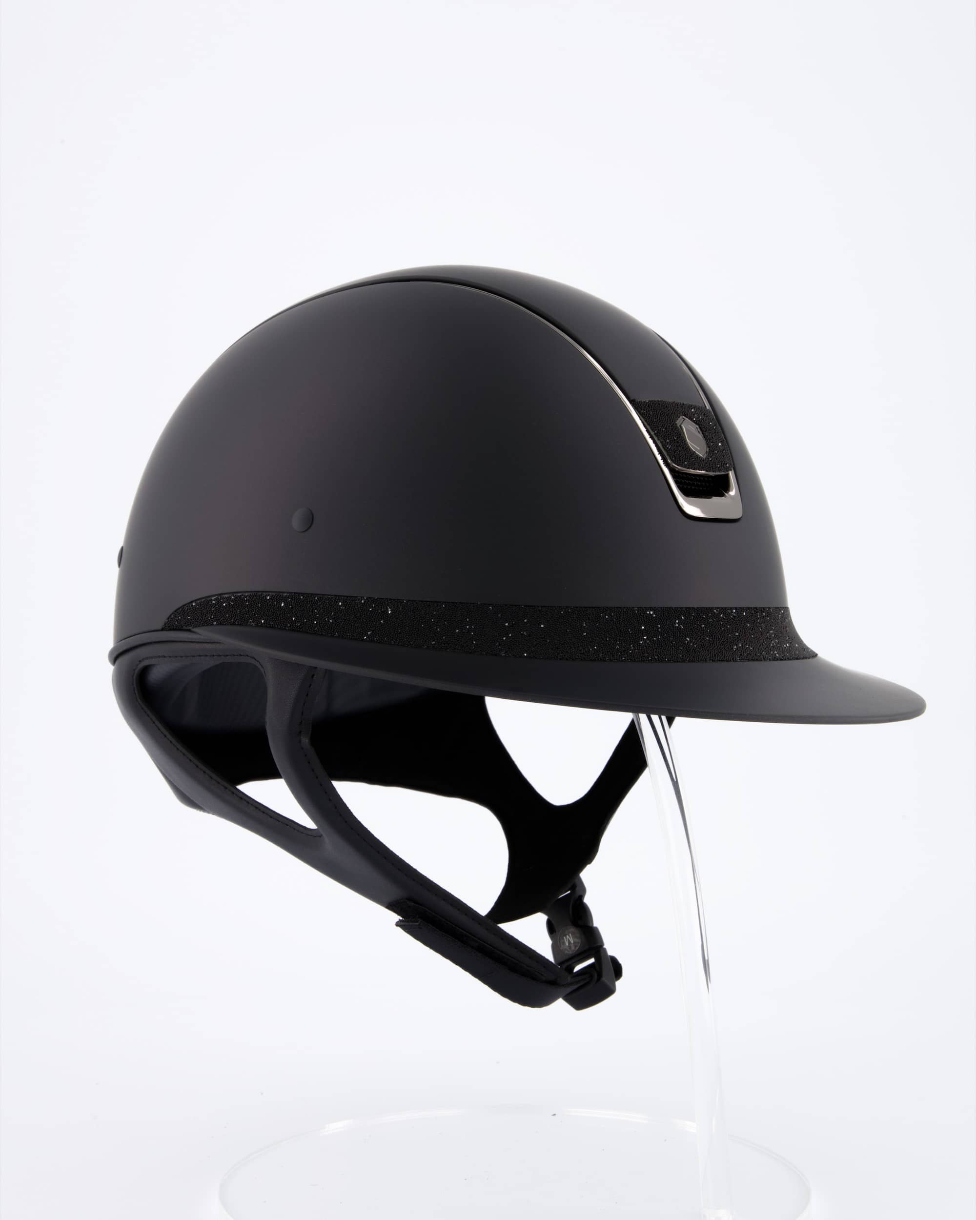 Reithelm Miss Shield Shadowmatt, Frontal Band Crystal Fabric Swarovski Black, Trim Chrome Black, Blason Crystal Fabric Black in Schwarz