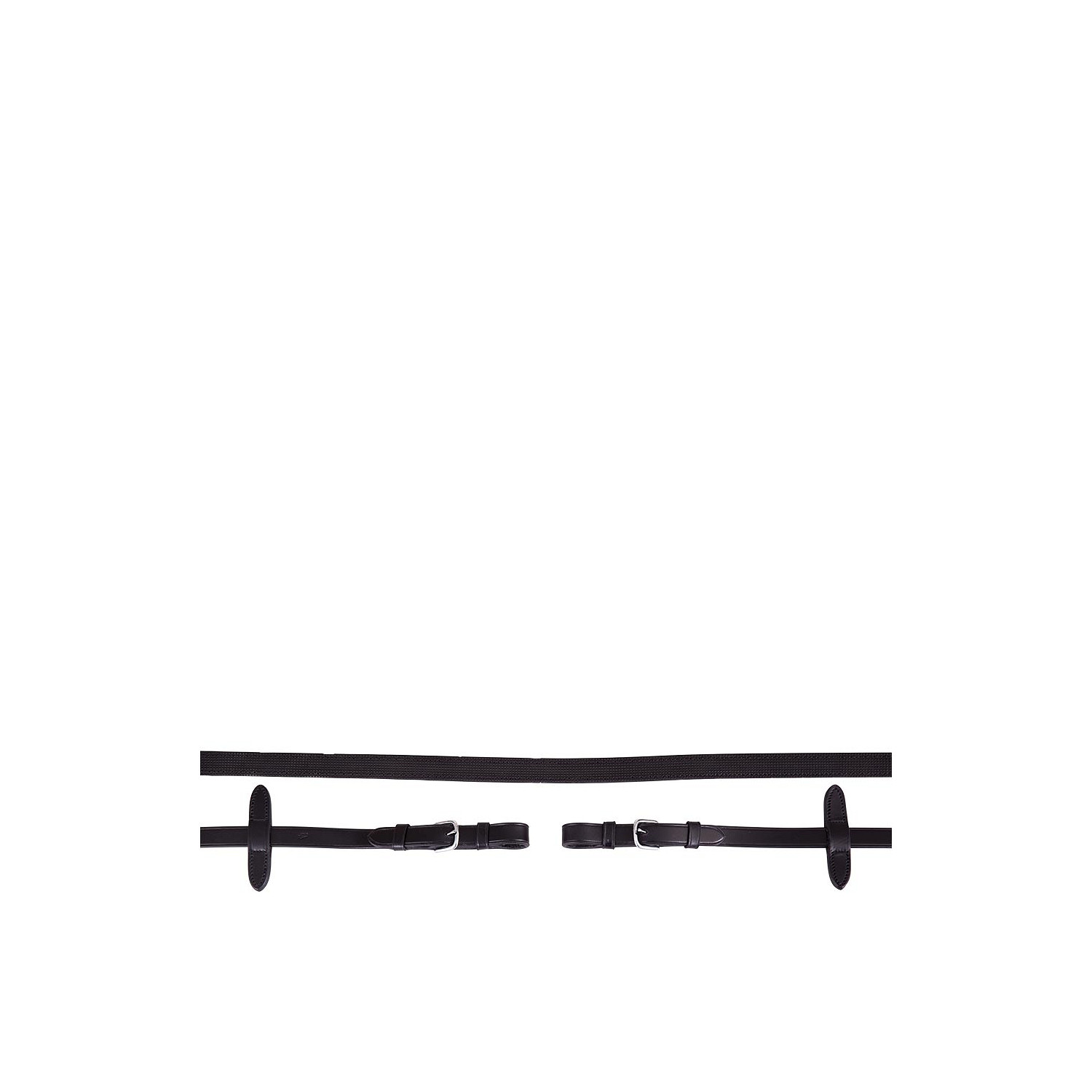 Zügel Leder Gleitschutz16Mm runde Schnallen in schwarz/silber