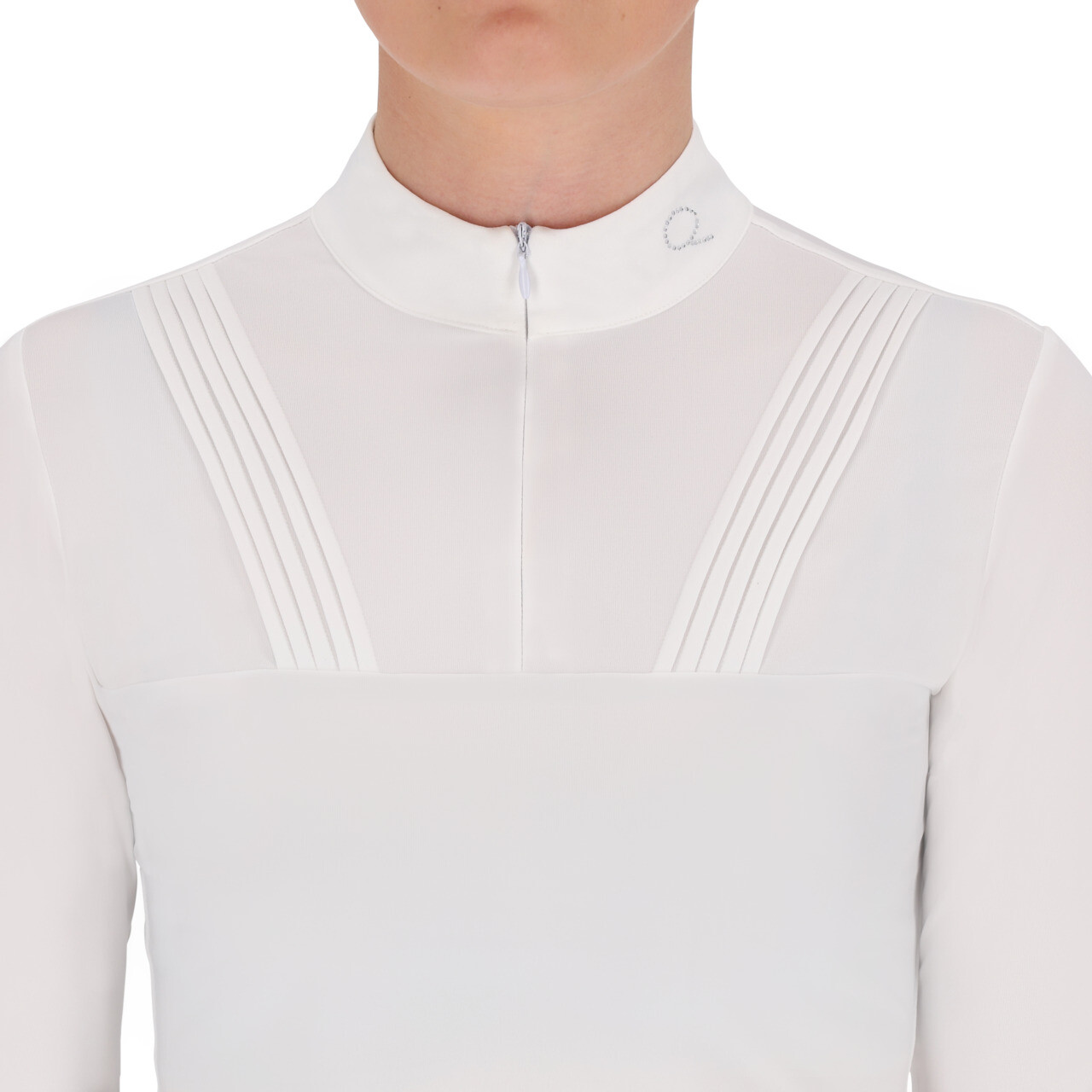 Turniershirt lange Ärmel Vaila in weiß