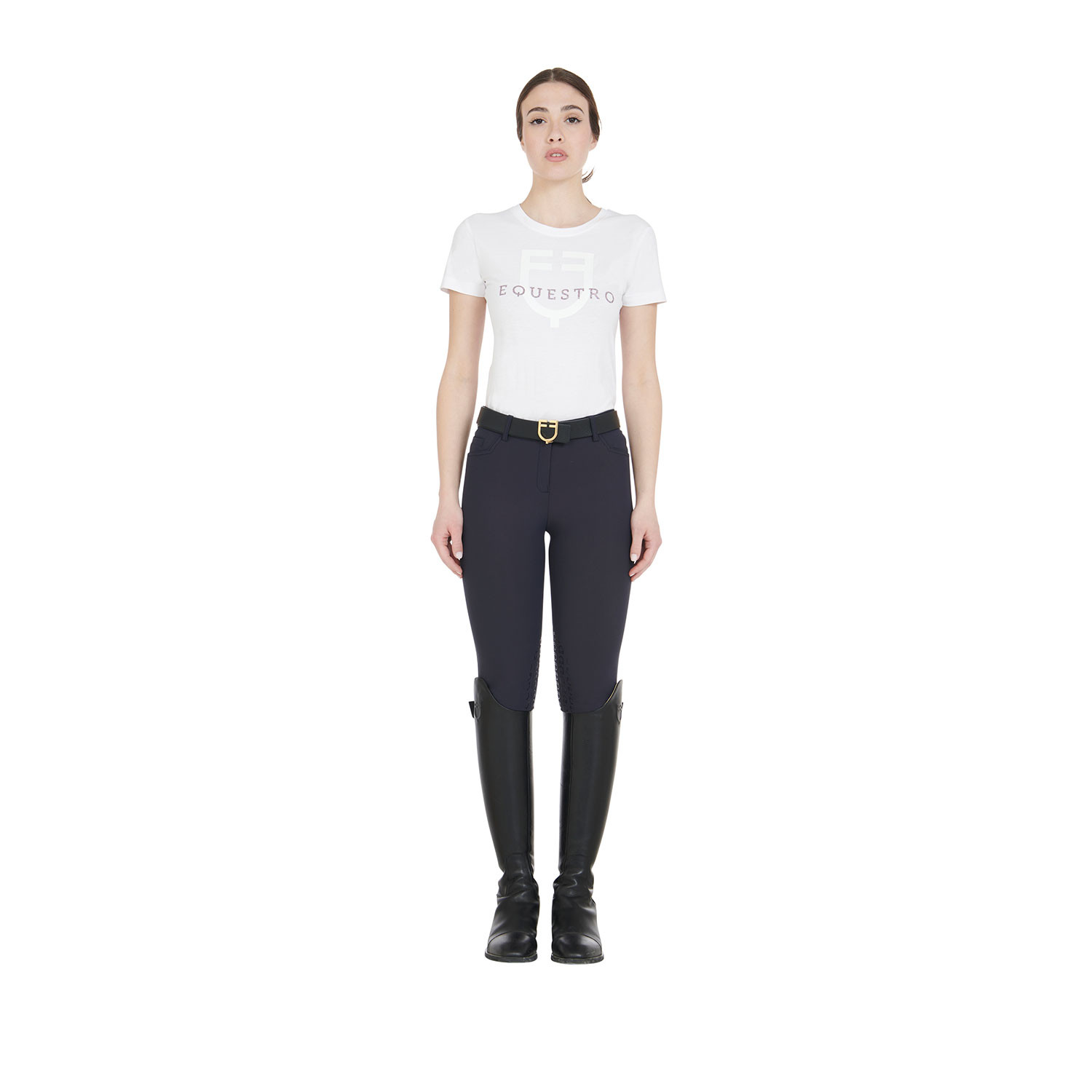 Schmale Damen-Grip-Reithose mit Logo
