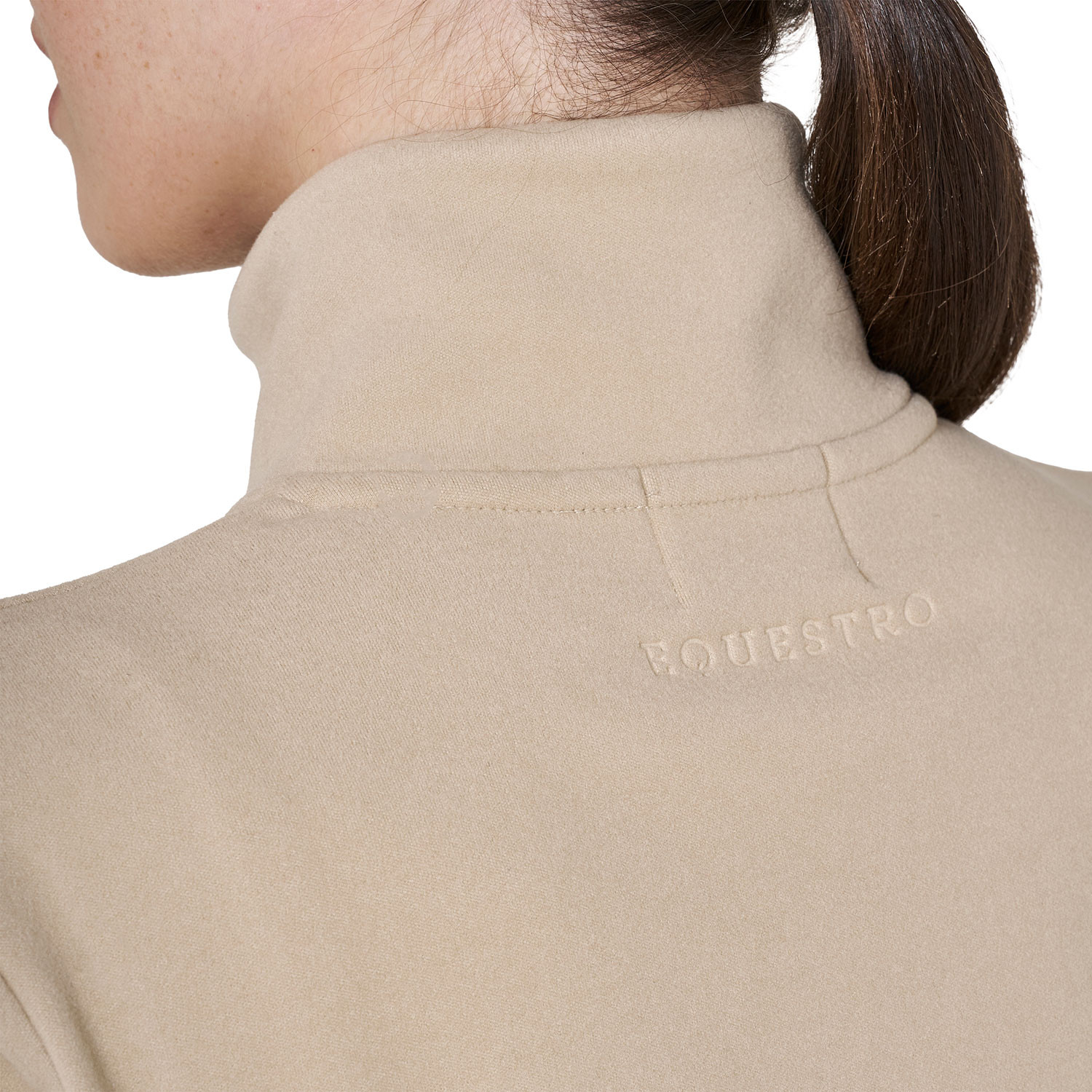 Damen-Fleece-Sweatshirt mit hohem Kragen und 3/4-Reißverschluss