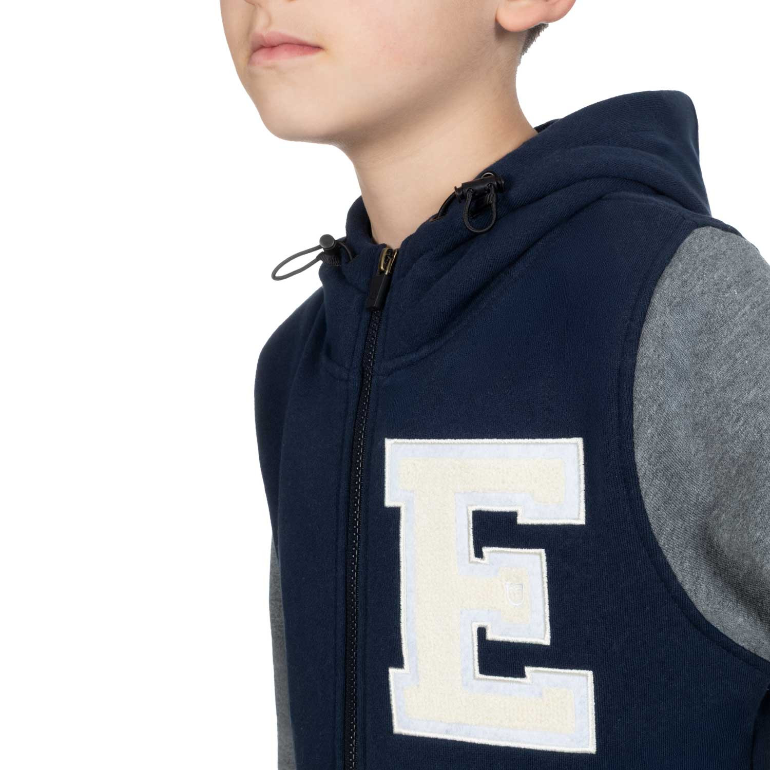 Zweifarbiger Hoodie für Jungen mit Frontreißverschluss