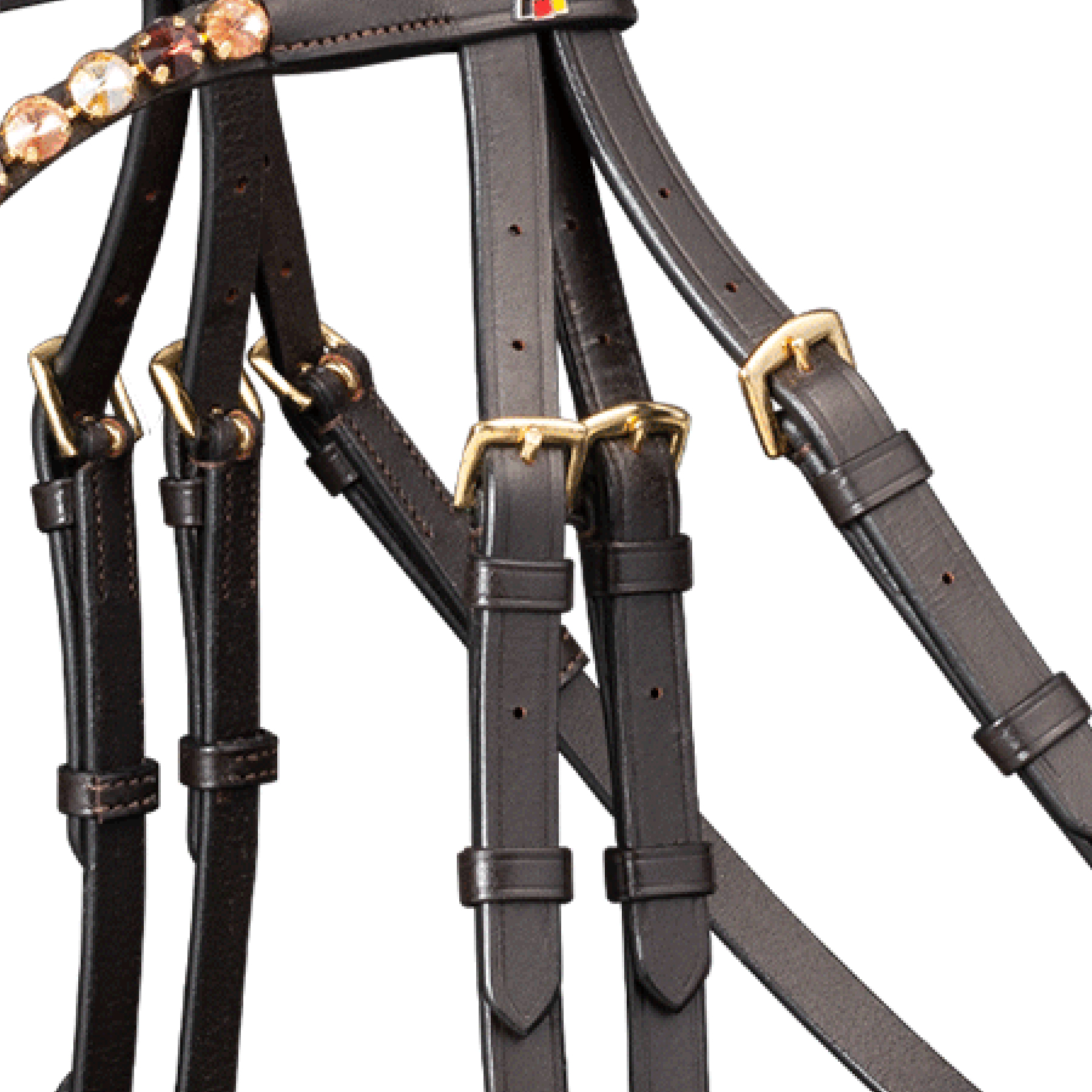 Snaffle bridle X-Line Goldheart, swedish comb.