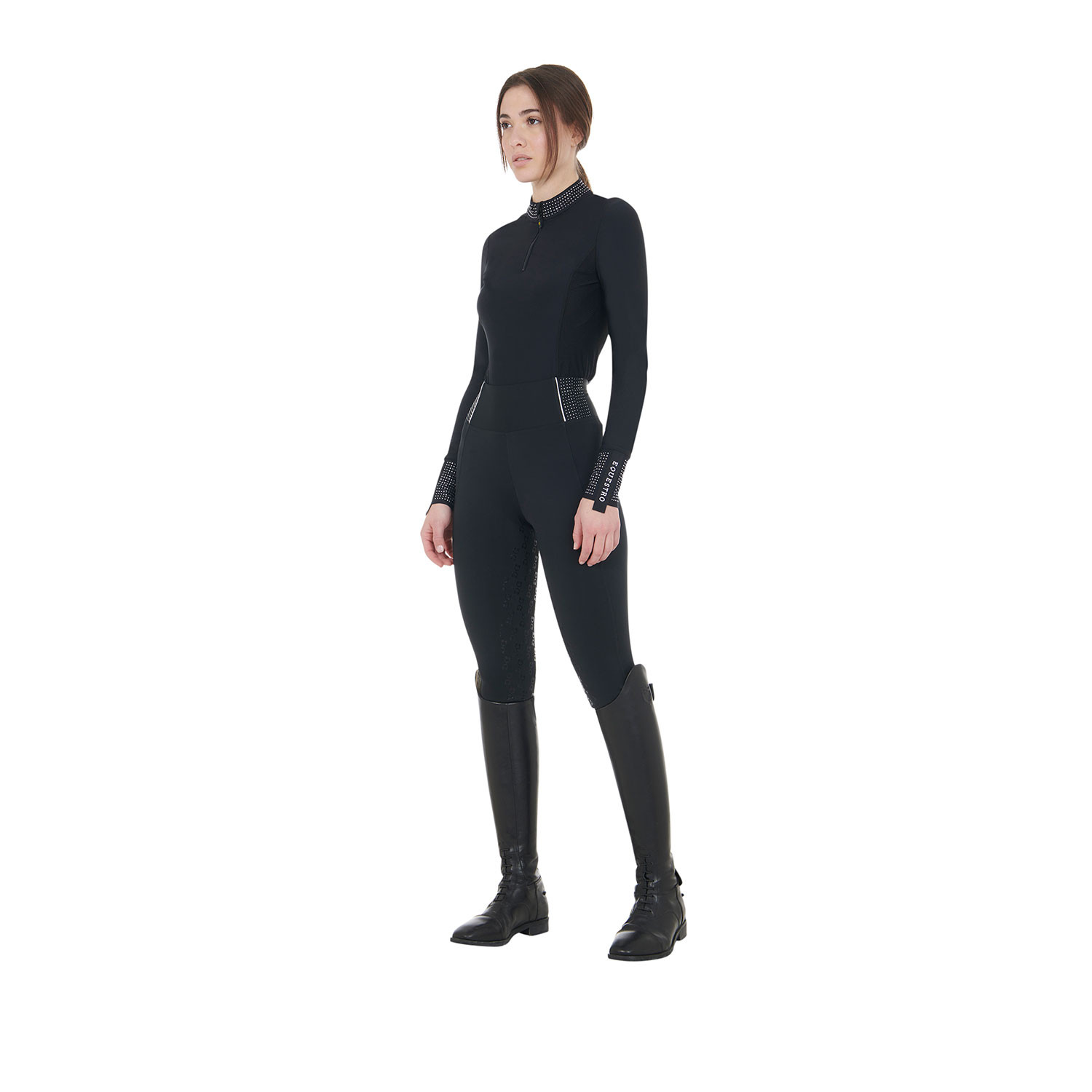 Taillierte Damen-Leggings mit Strasssteinen
