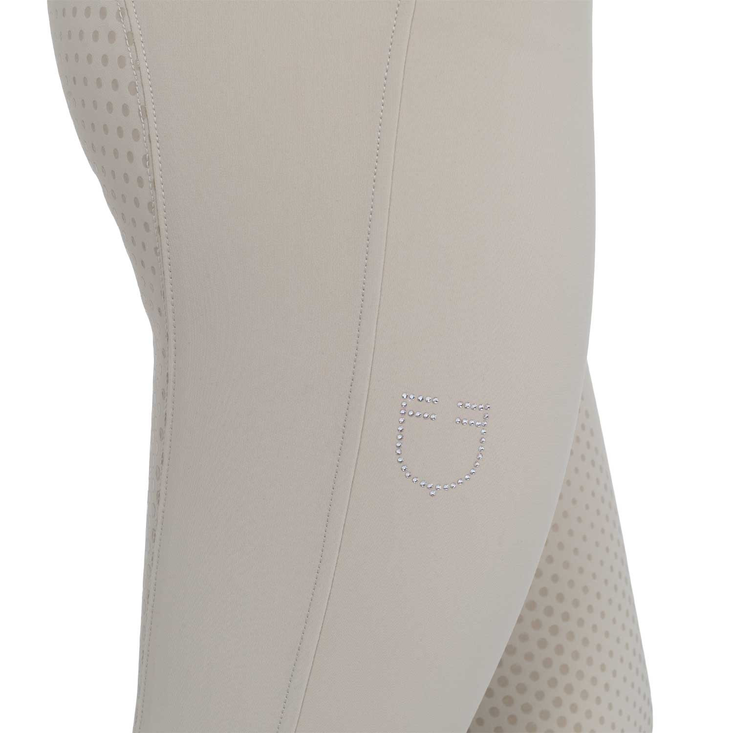 Damen-Reithose mit hohem Bund, Vollbesatz und Strass-Logo